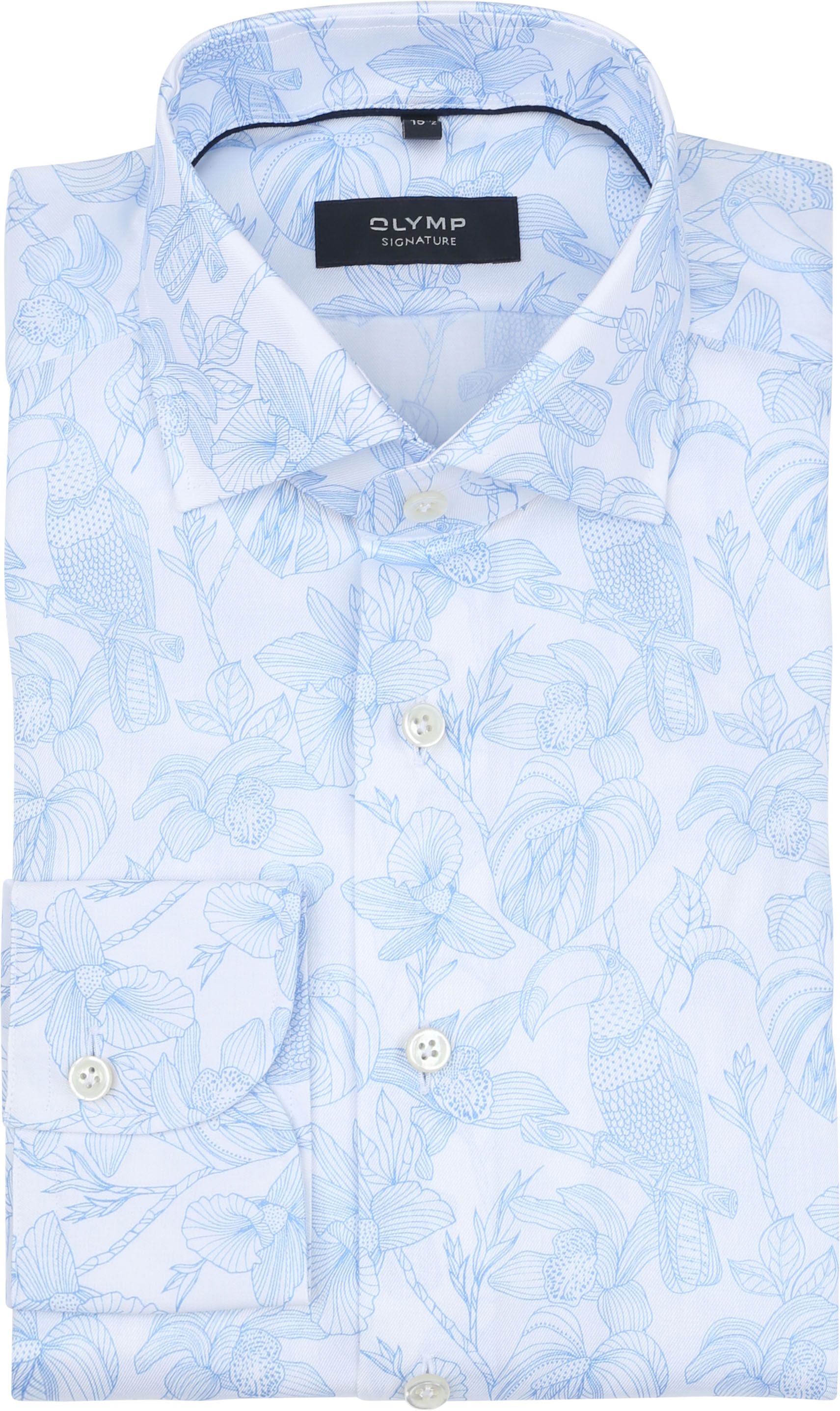 Olymp Signature Twill Shirt Print Light Blue order online | 857474-11 | Suitable Lithuania