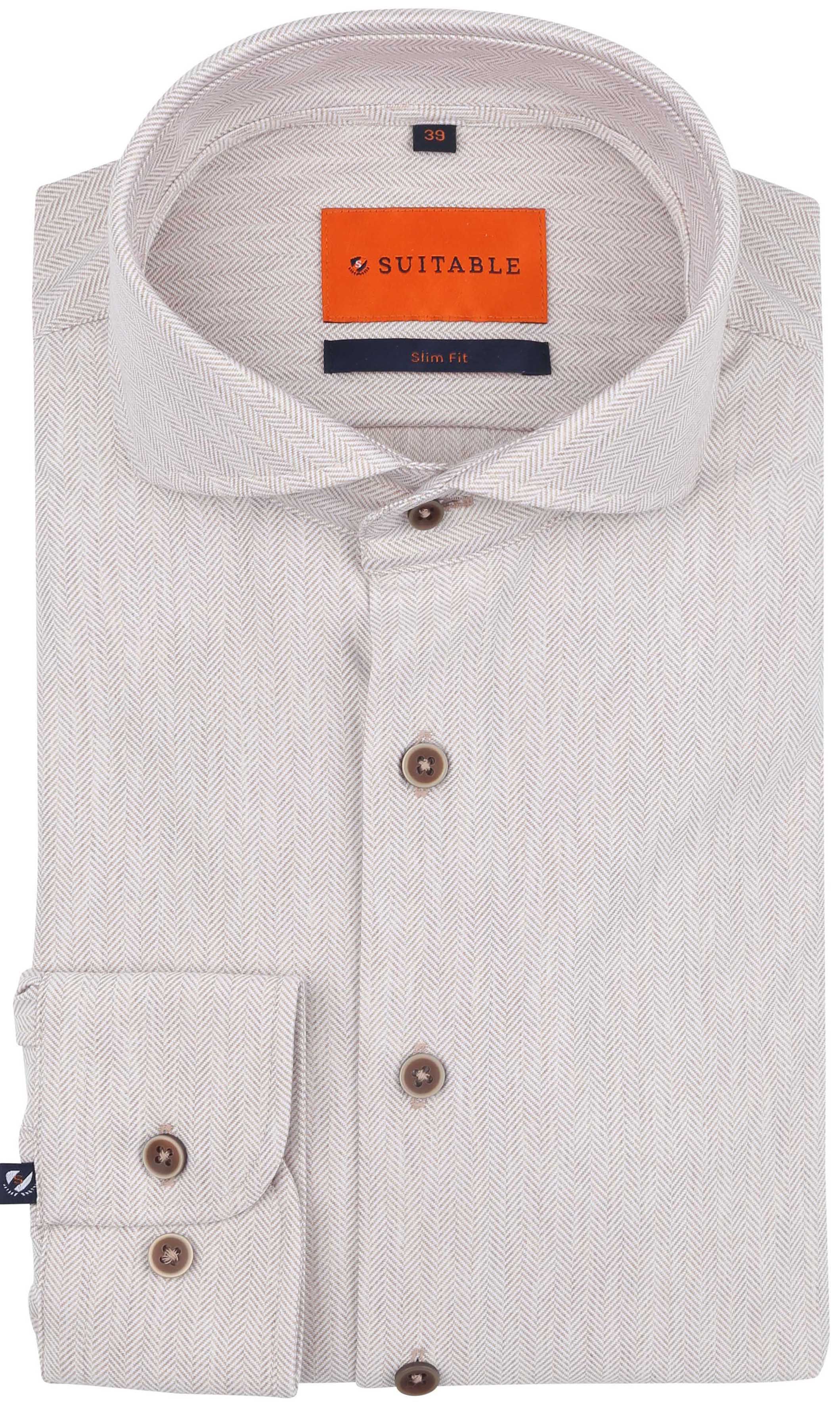 Suitable Herringbone Shirt Sand order online | 284-4 | Suitable Lithuania