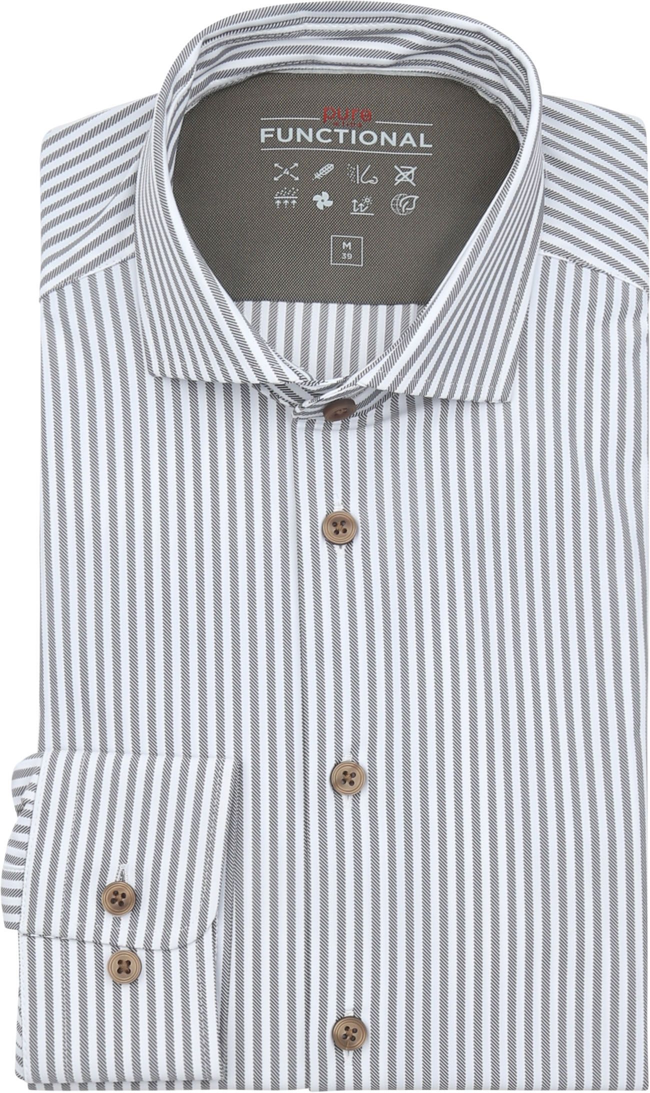 Pure The Functional Shirt Super Stretch Stripes Brown order online | D91307-21170-264 | Suitable Lithuania
