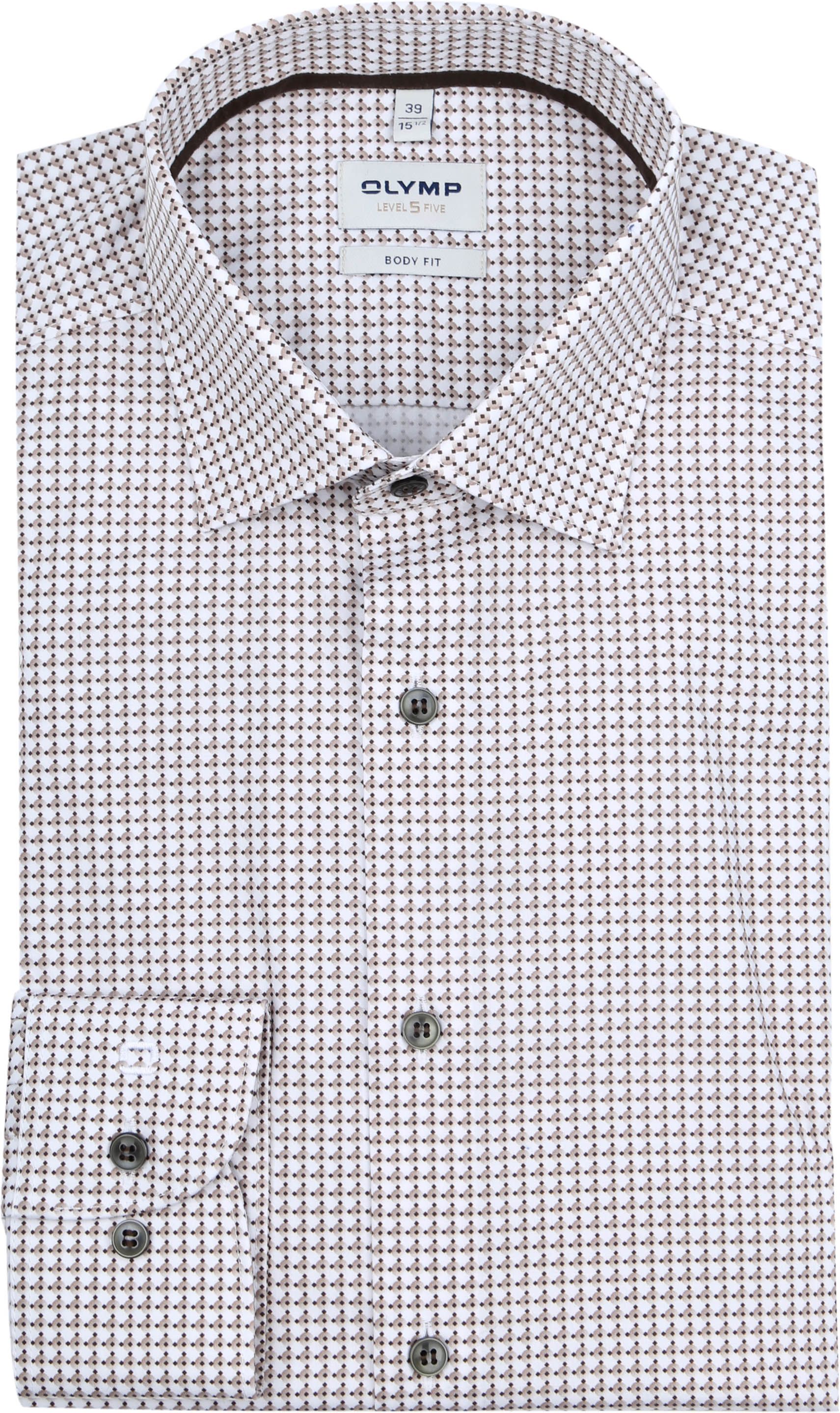 Olymp Level 5 Shirt Print Beige 211034-22 order online | Suitable