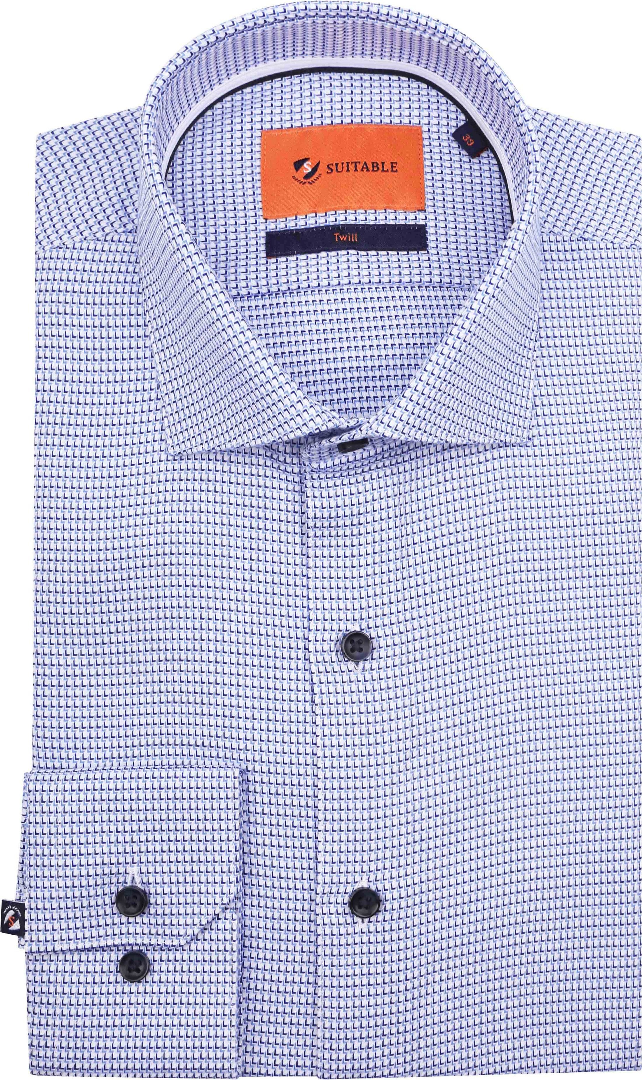 Suitable Overhemd Twill Print Blauw D23-11 kopen | Suitable