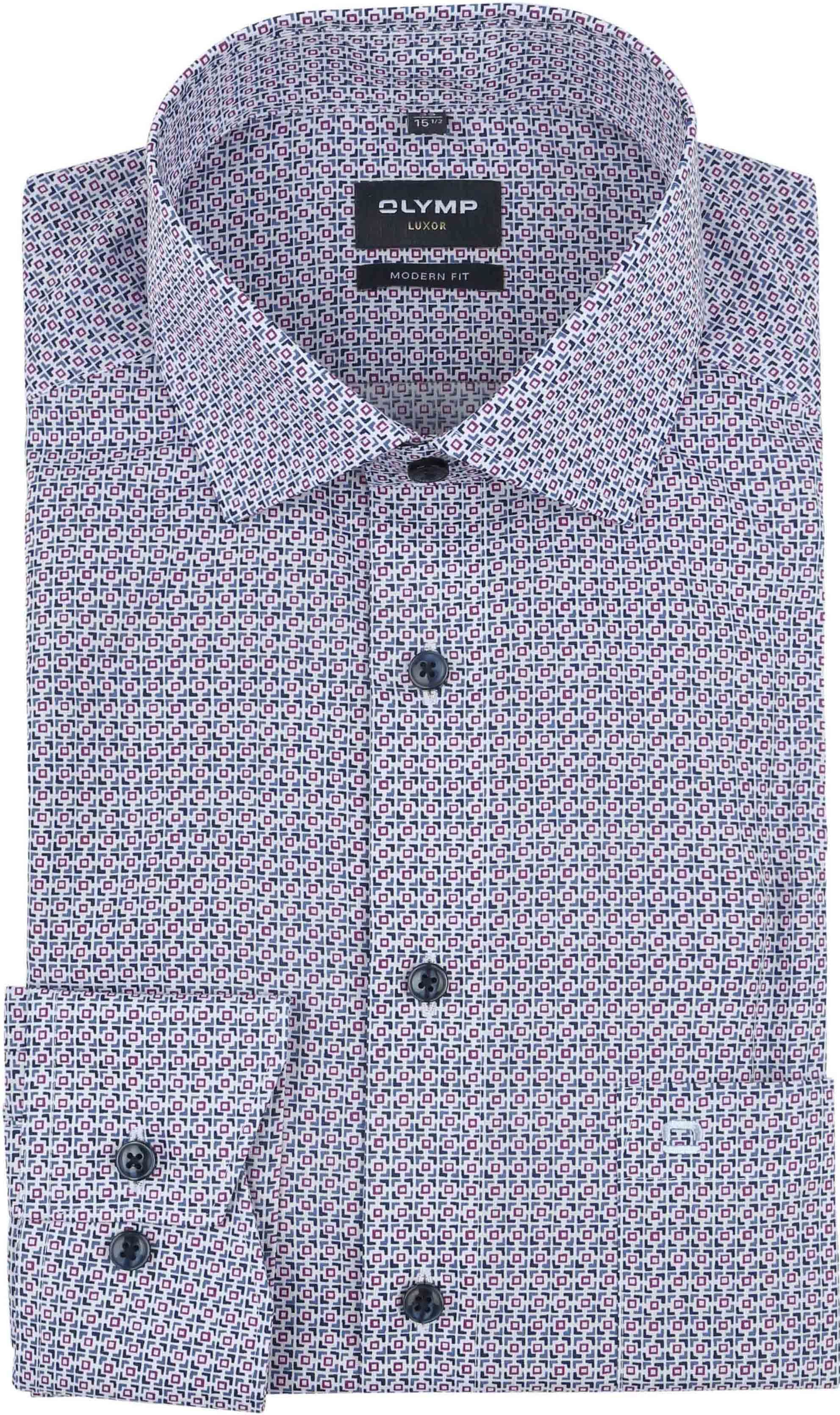 Olymp Luxor Shirt Print Purple order online | 121154-97 | Suitable Norway