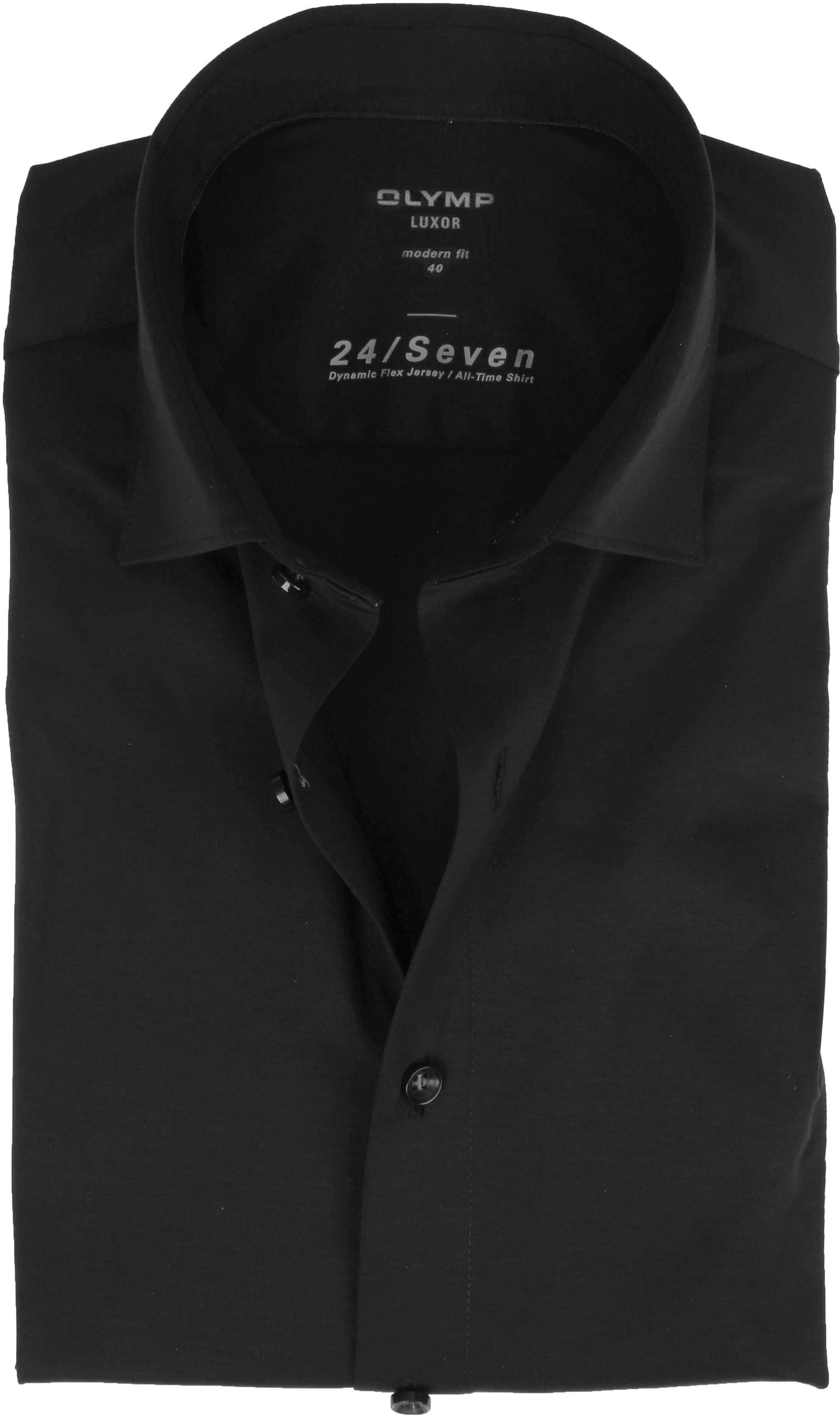 OLYMP Luxor Jersey Stretch Overhemd 24/Seven Zwart 120264-68 kopen | Suitable