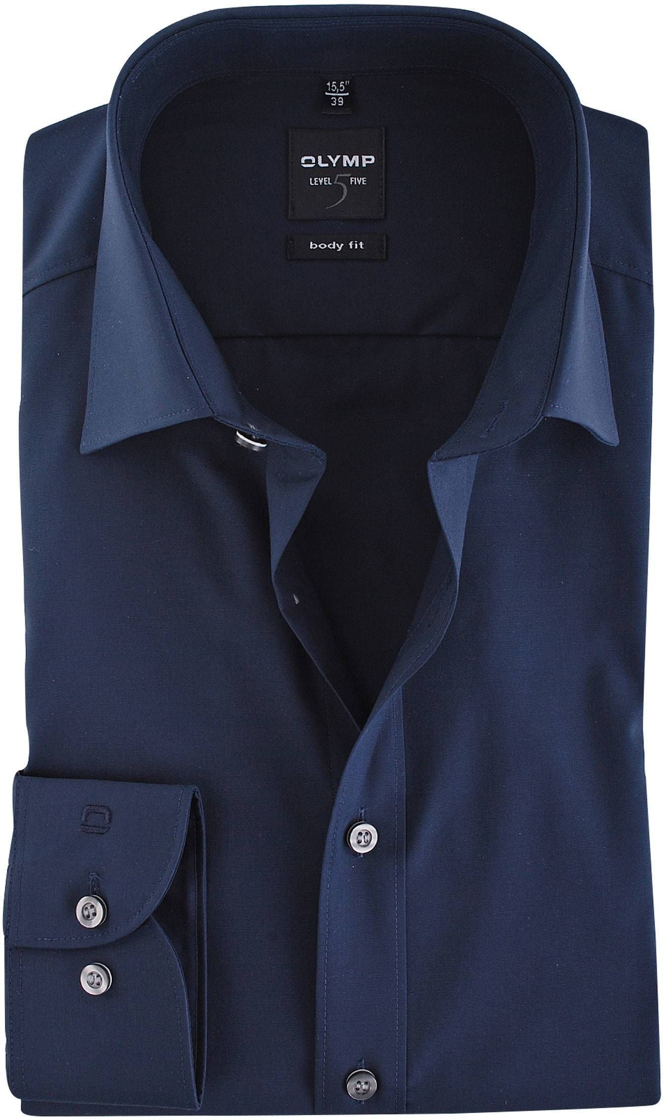 Olymp Chemise Coupe Cintrée Marine Bleu foncé Bleu taille 36