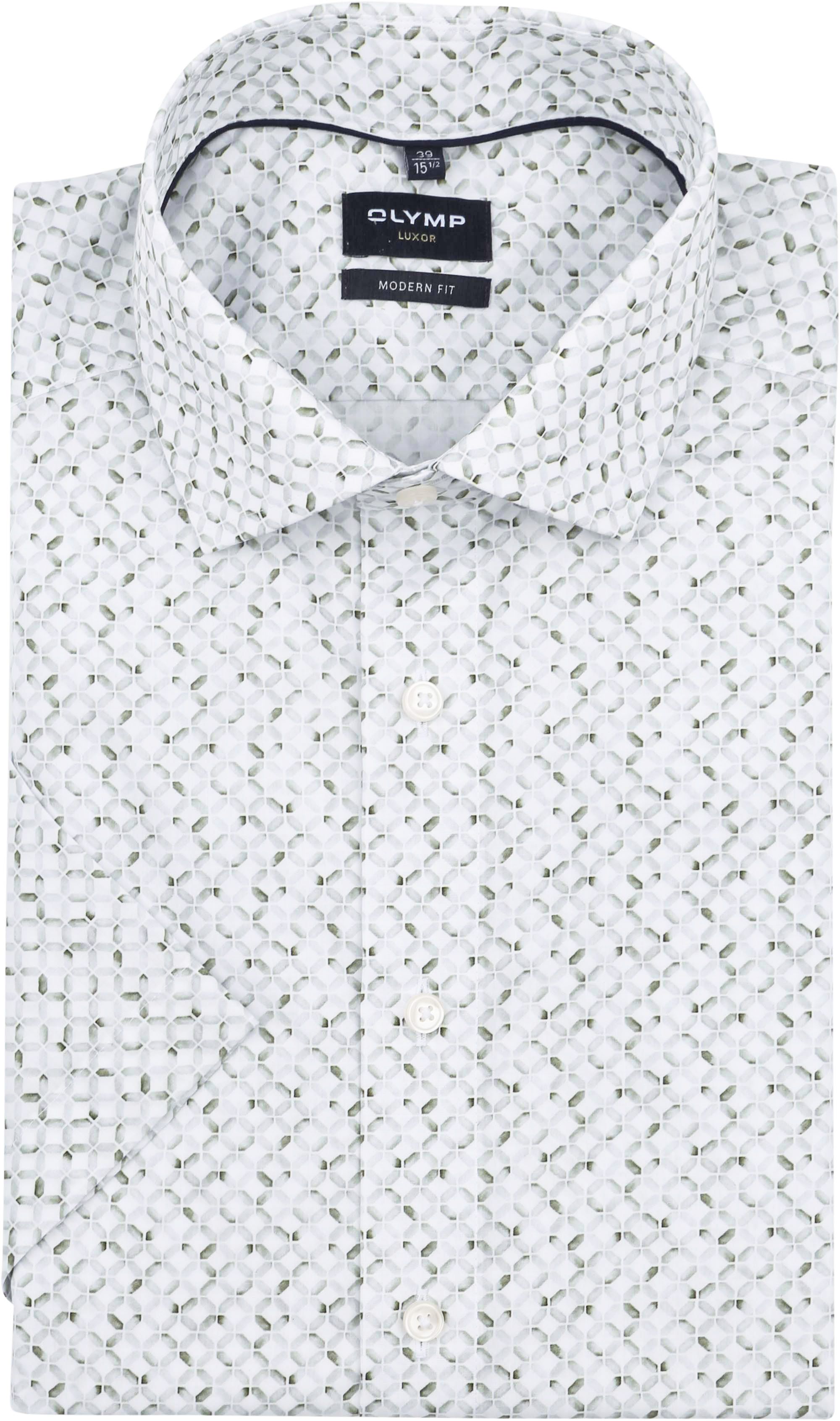 Olymp Luxor Shirt Print Olive order online | 125572-47 | Suitable Lithuania