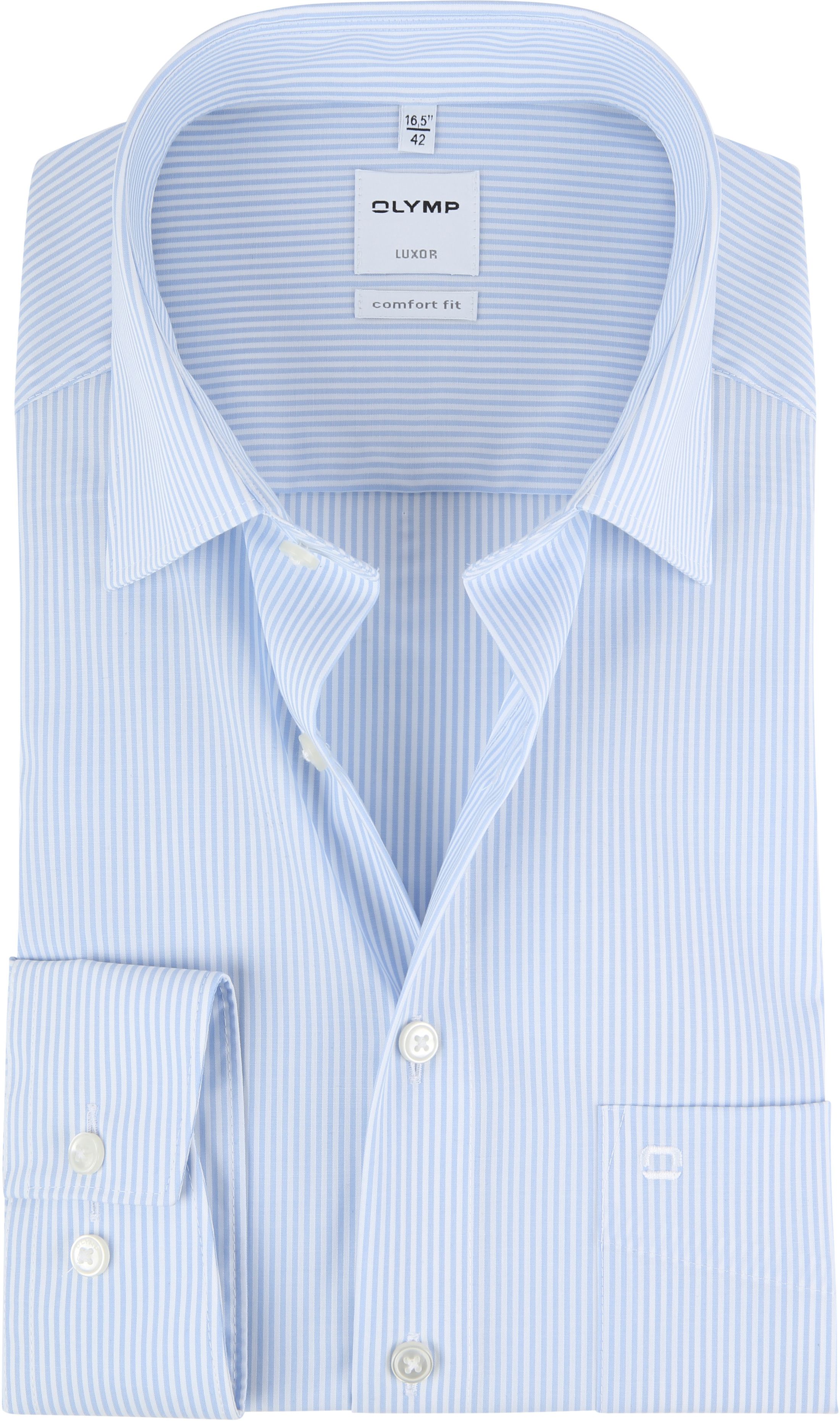 OLYMP Chemise Luxor Coupe Confort Rayures Bleu clair Bleu taille 43