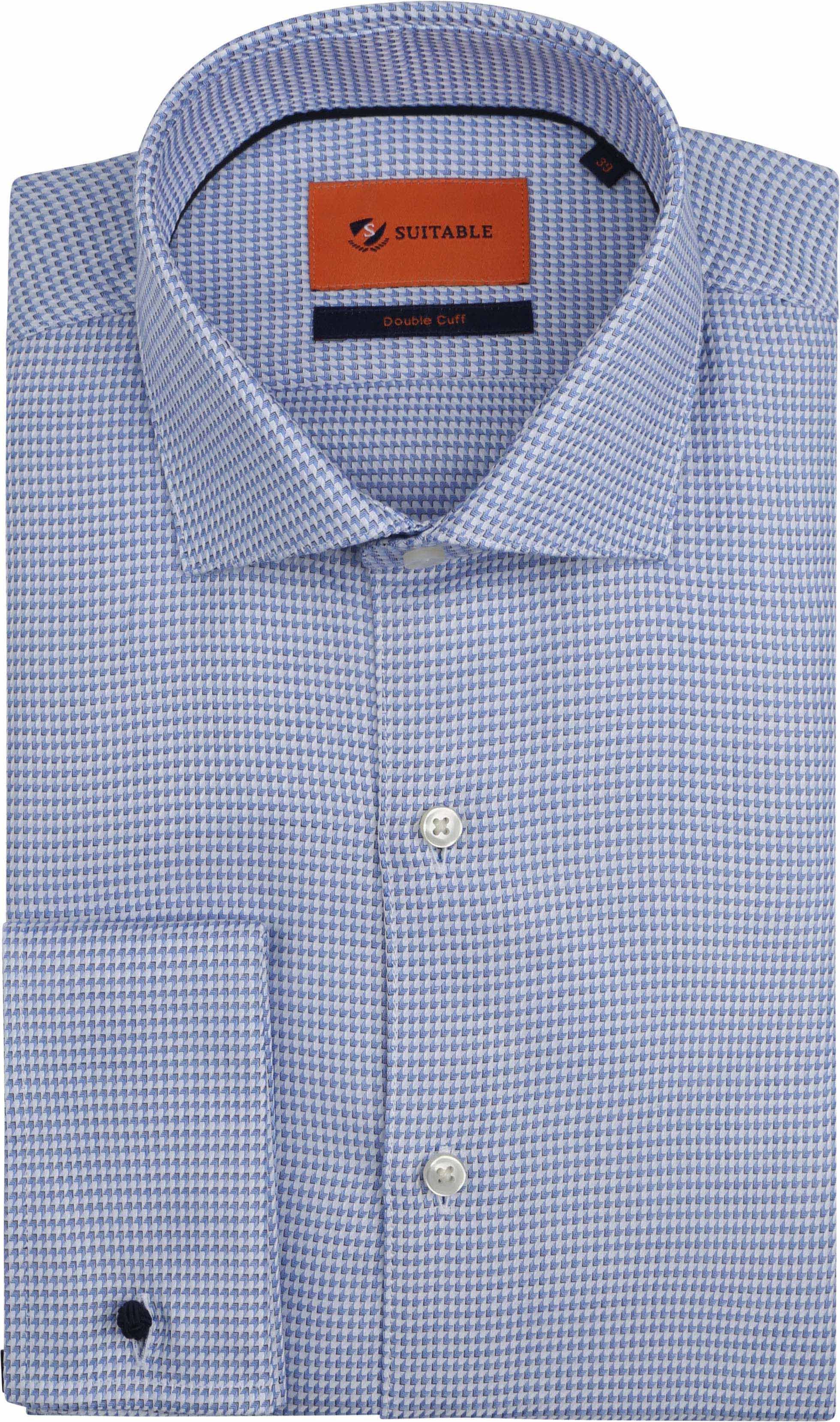 Suitable Shirt Double Cuff Print Blue order online | DM24-05 | Suitable Norway