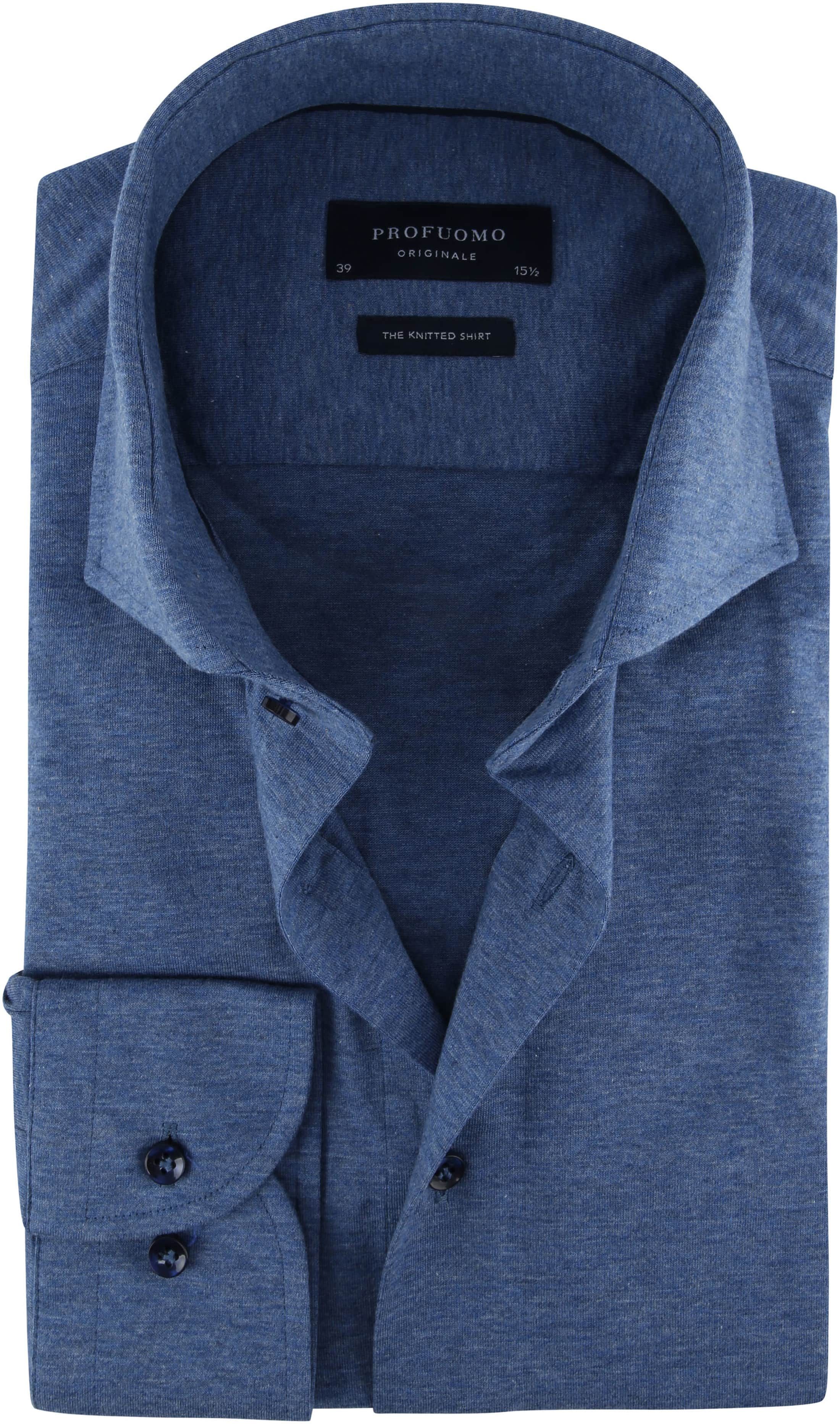 Profuomo Knitted Jersey Shirt Blue size 15