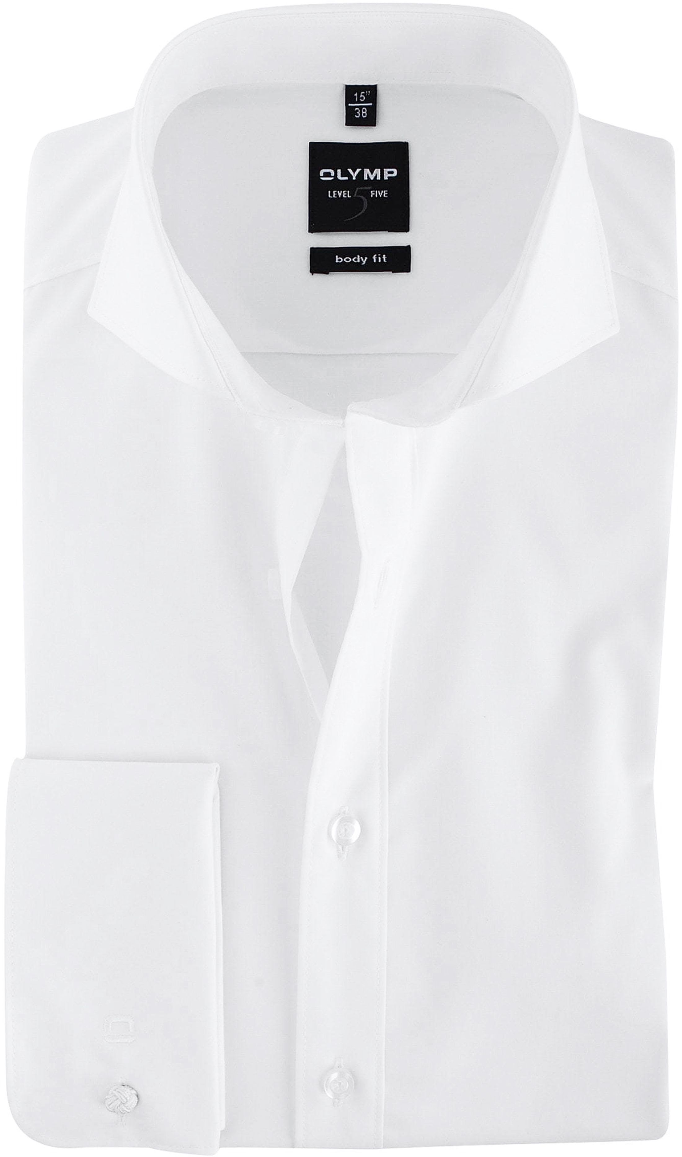 OLYMP Chemise Level Five Coupe Cintrée Manchette Double Blanc taille 39