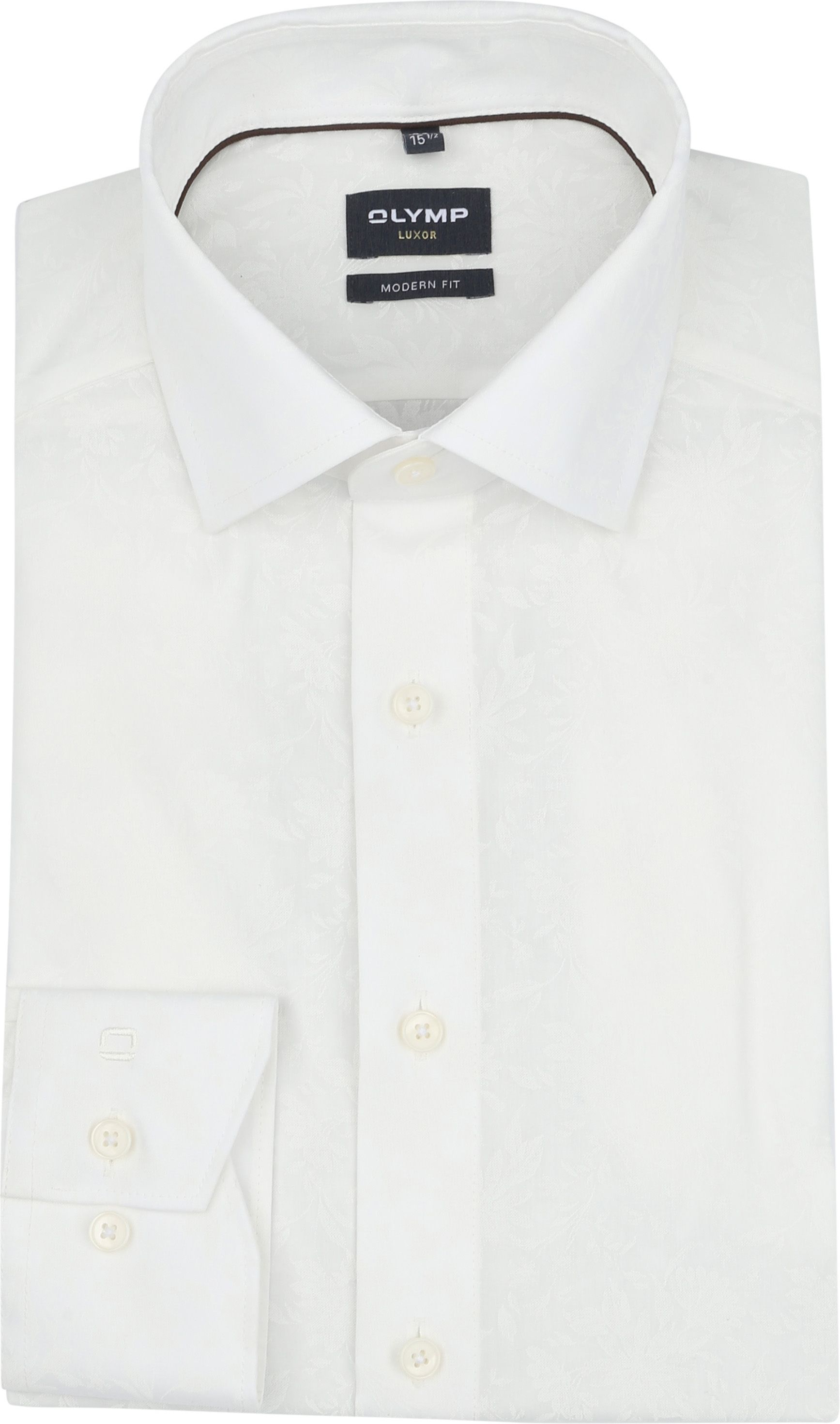 Olymp Luxor Shirt Flower Ton-Sur-Ton Off White order online | 130674-20 | Suitable Lithuania