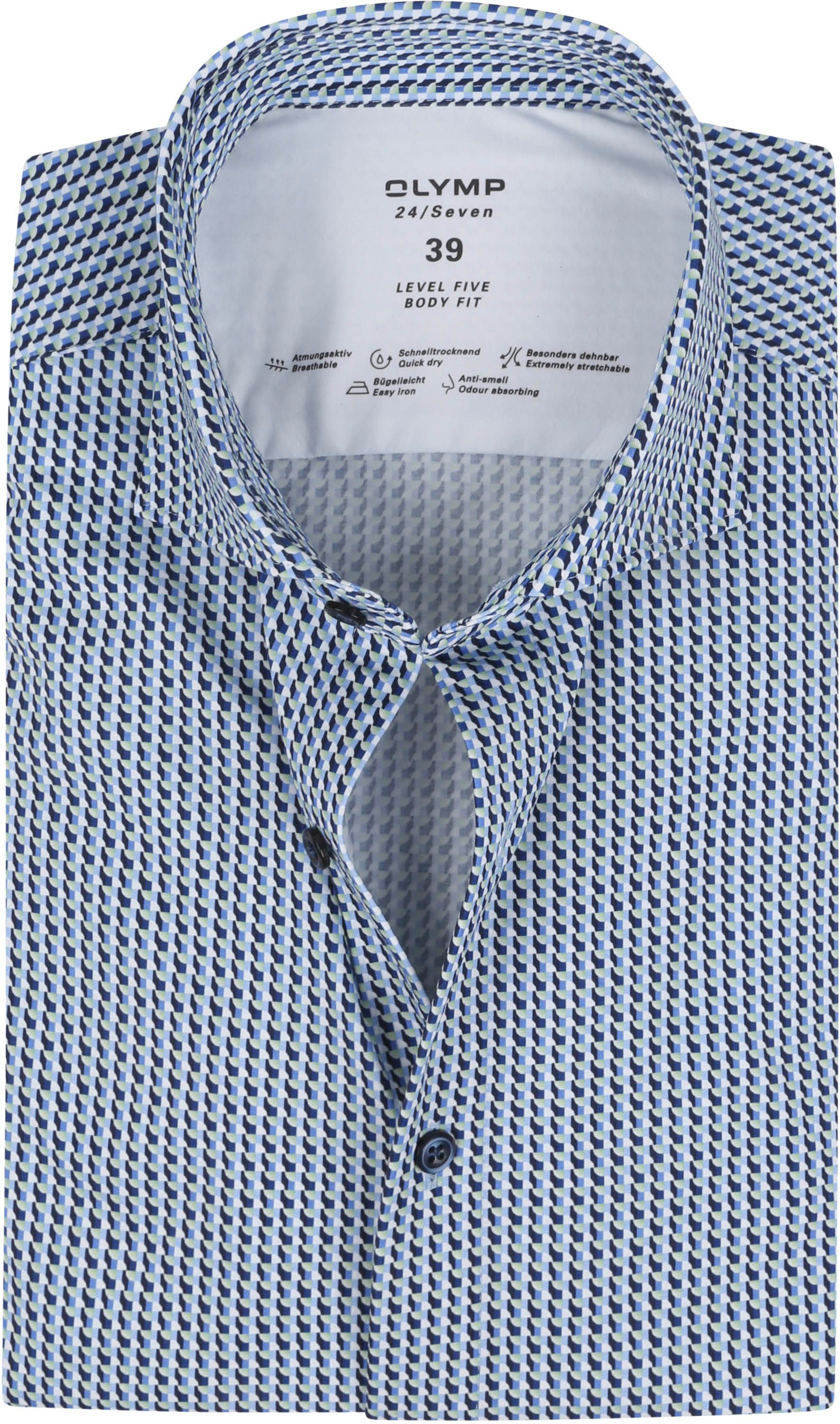 OLYMP Shirt Level 5 SL7 Design Groen order online | 214419-45 | Suitable Lithuania
