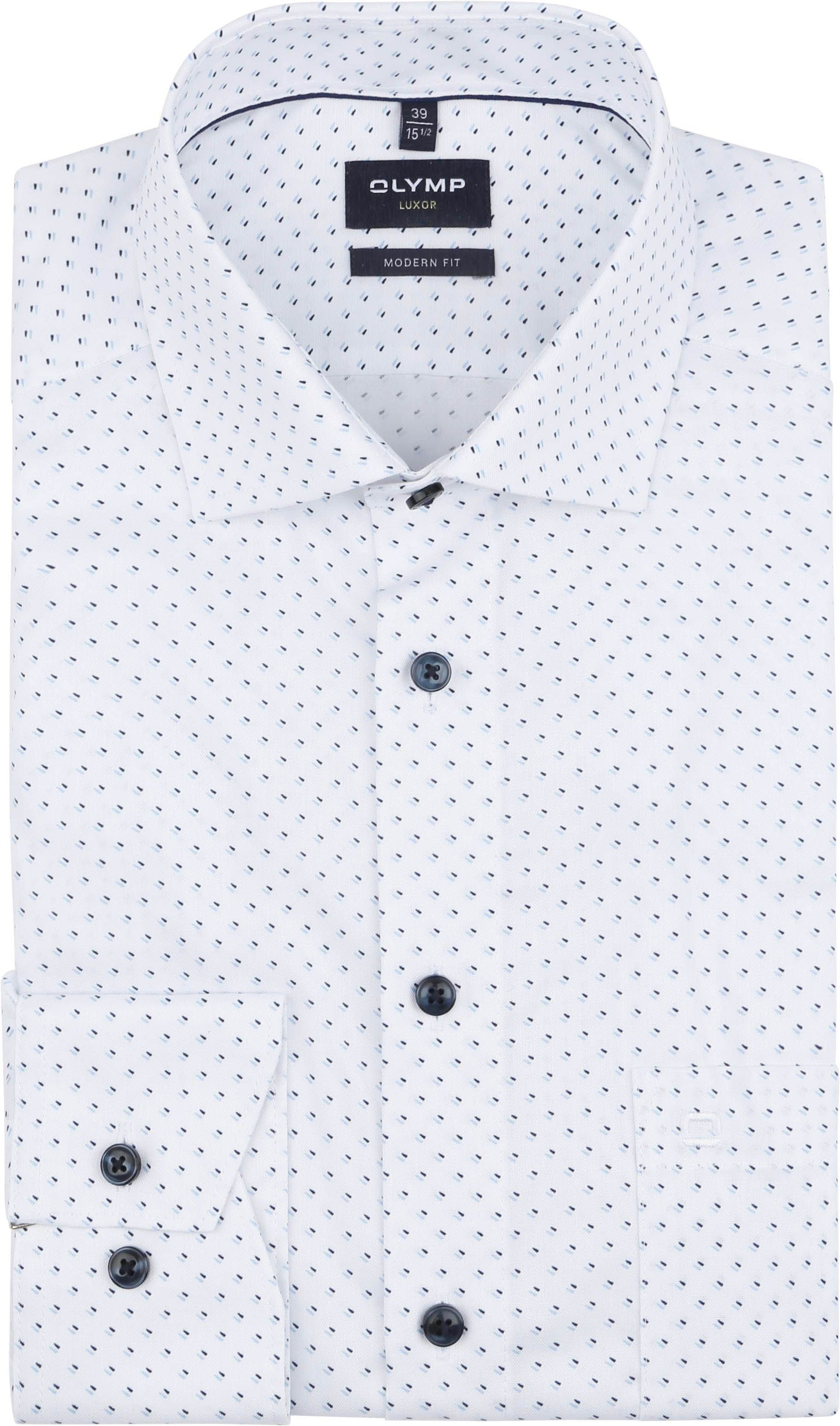 Olymp Luxor Shirt Extra Long Sleeves Print White 123459-11 order online | Suitable