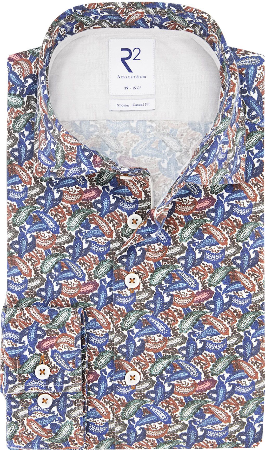 R2 Shirt Widespread Paisley Multicoloured Multicolour size 15