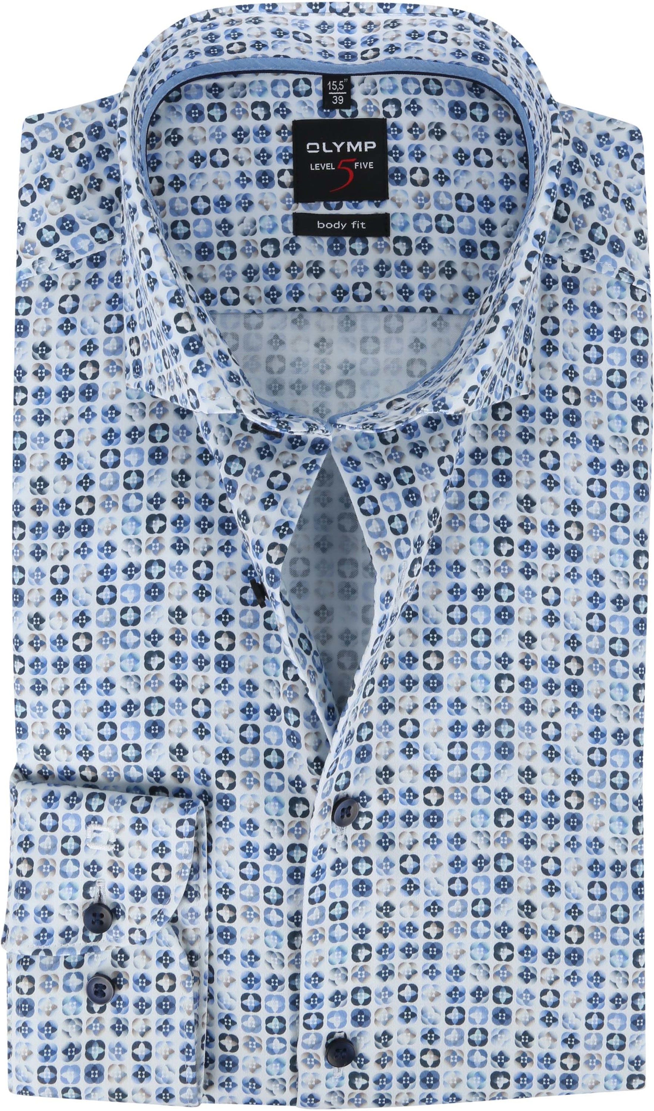 OLYMP Chemise Level 5 Imprimé Bleu taille 39
