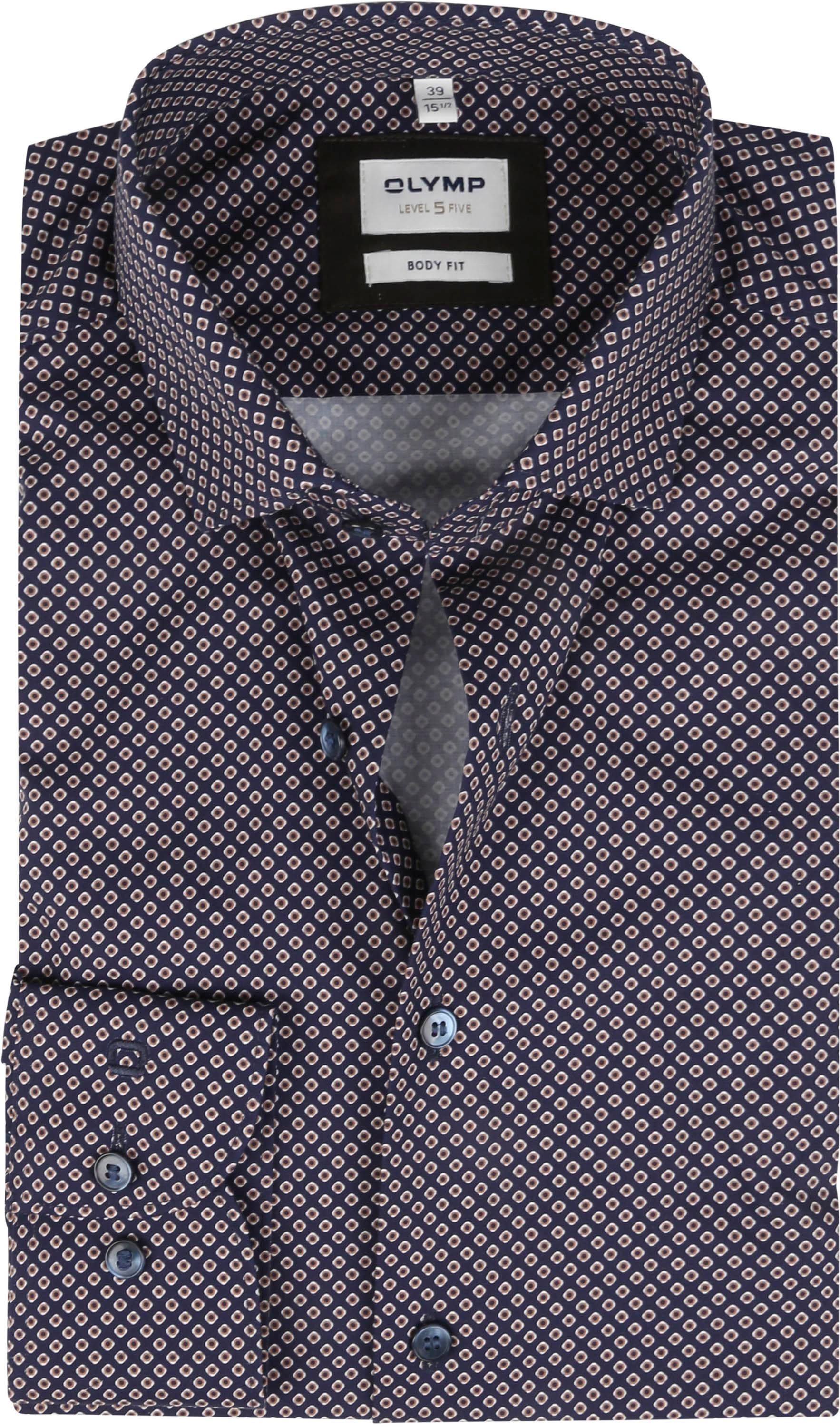 Olymp Level Five Shirt Print Dark Blue 209824-22 order online | Suitable