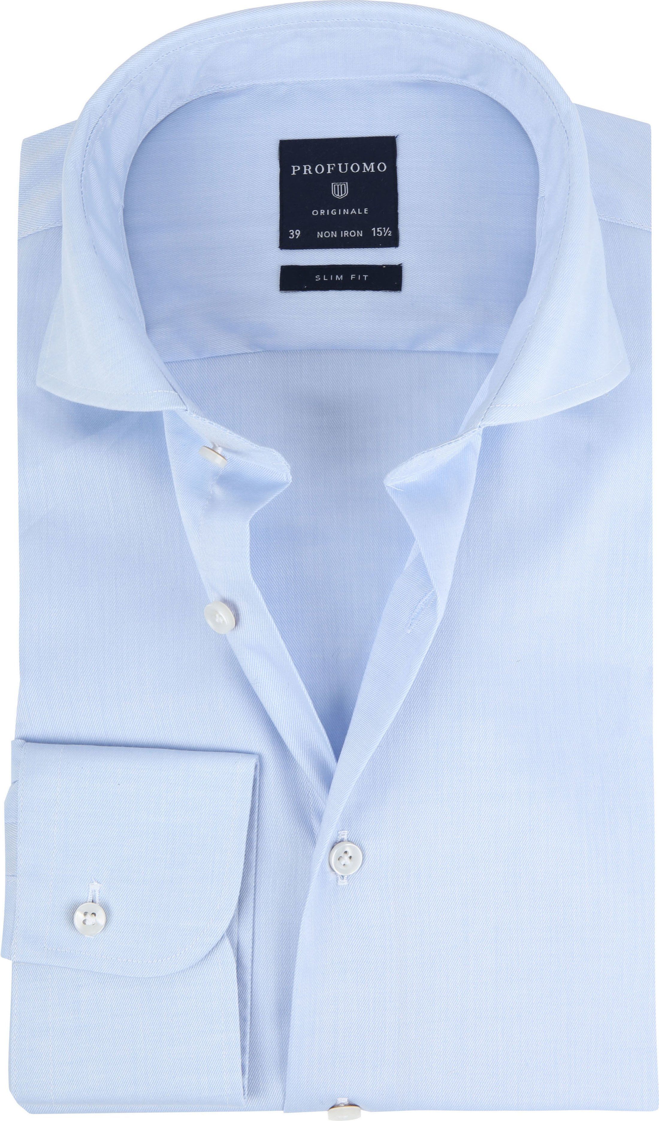 Profuomo Shirt Cutaway Blue size 14.5
