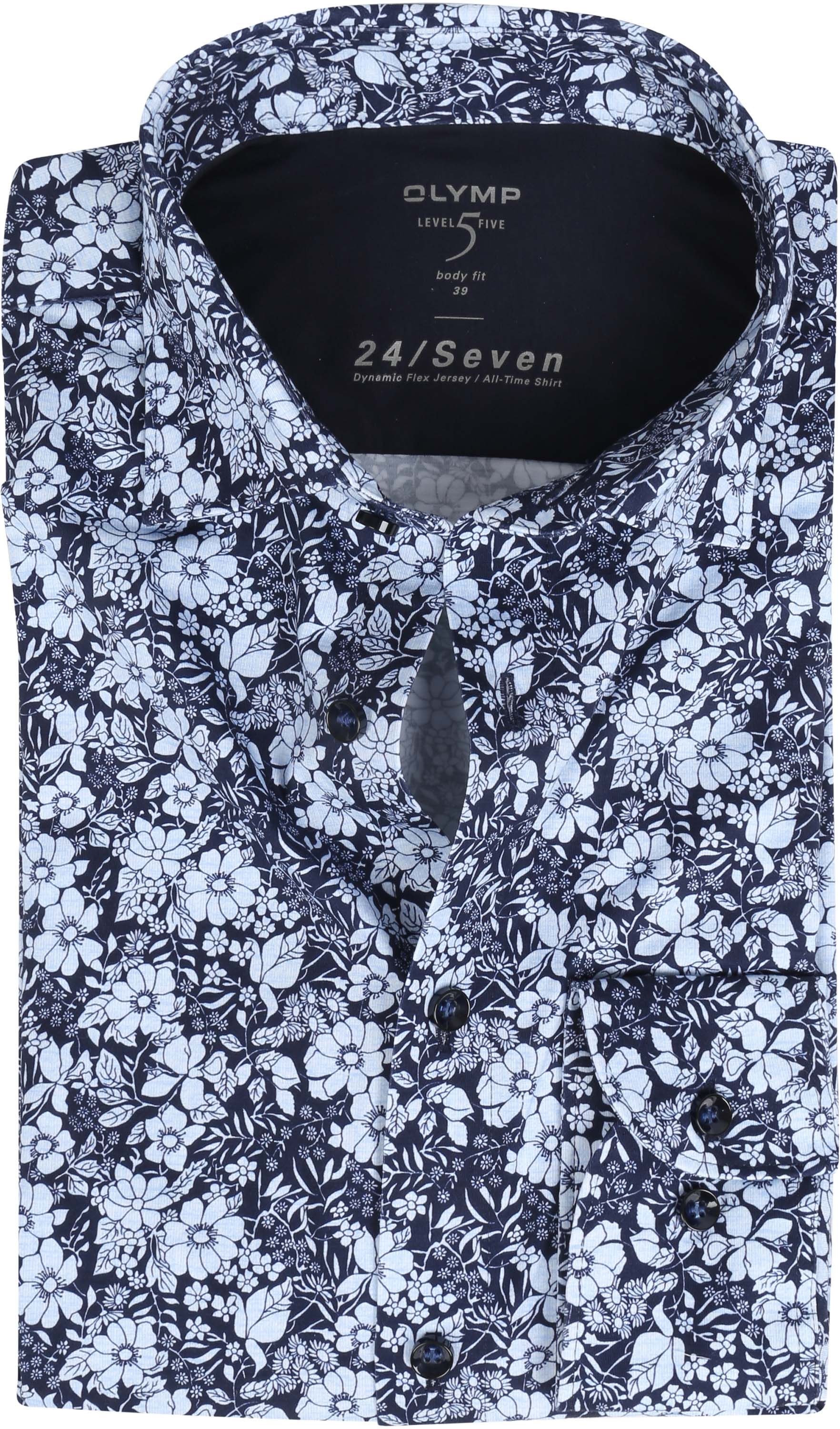OLYMP Lvl 5 Hemd 24/Seven Bloemen Donkerblauw 203274-11 kopen | Suitable