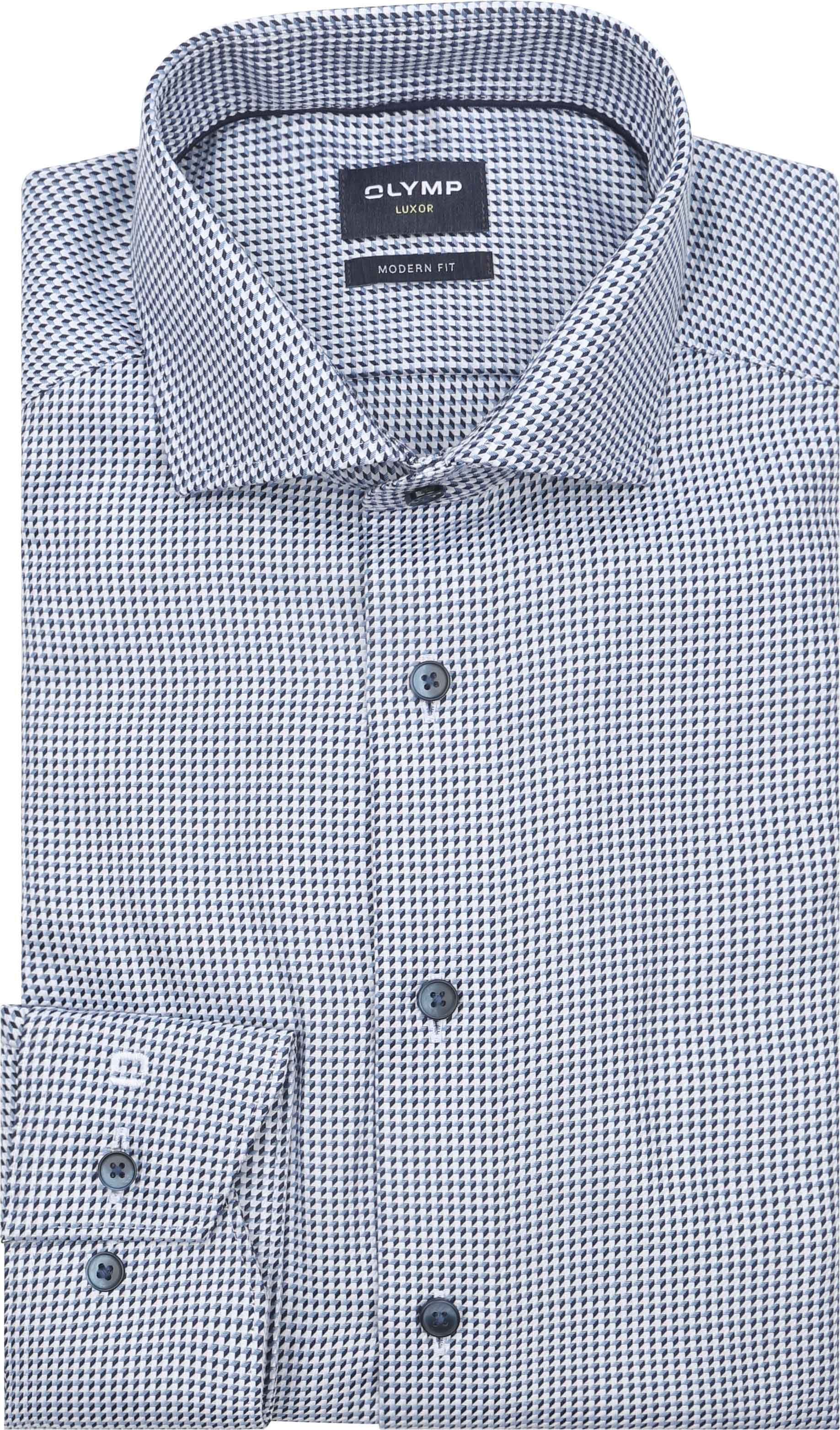 Olymp Luxor Overhemd Print Structura Blauw 129284-18 kopen | Suitable