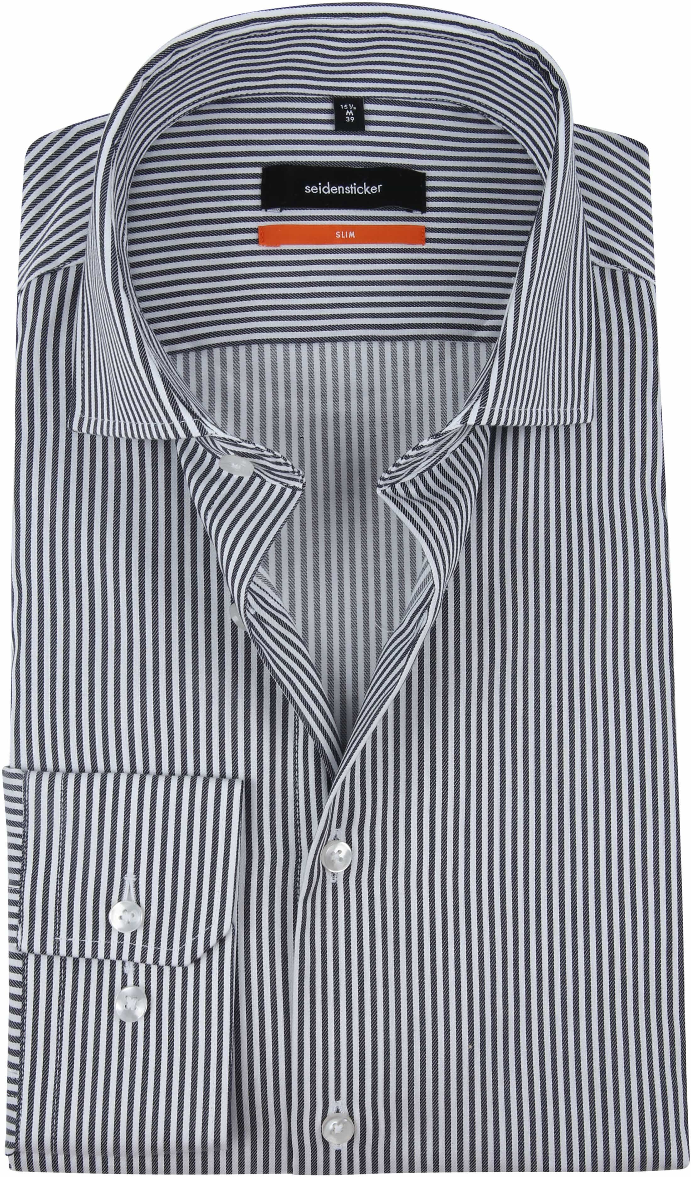 Seidensticker SF Shirt Stripes Navy Blue Dark Blue size 15 1/2
