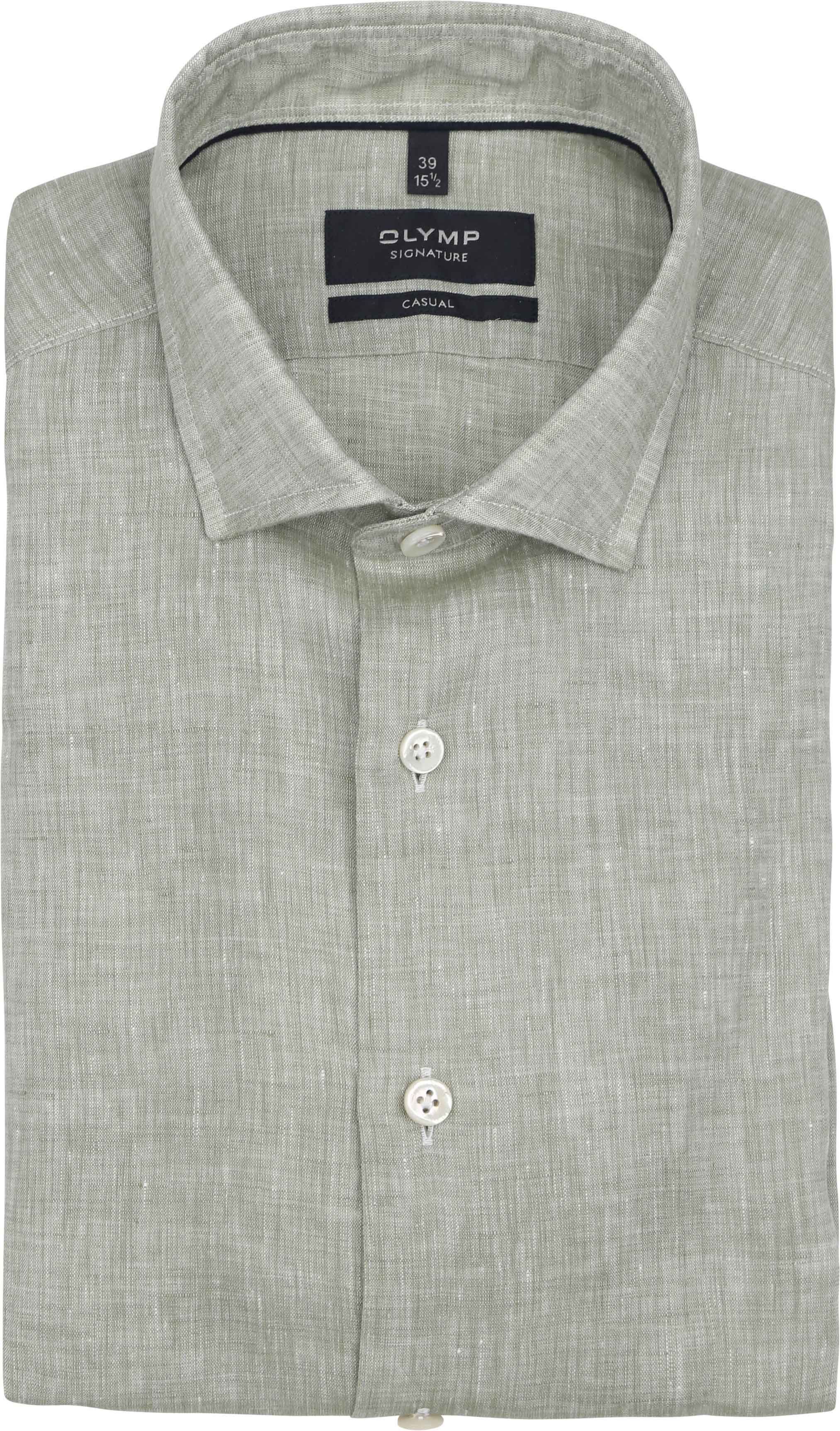 Olymp Signature Shirt Linen Light Green 850354-40 order online | Suitable