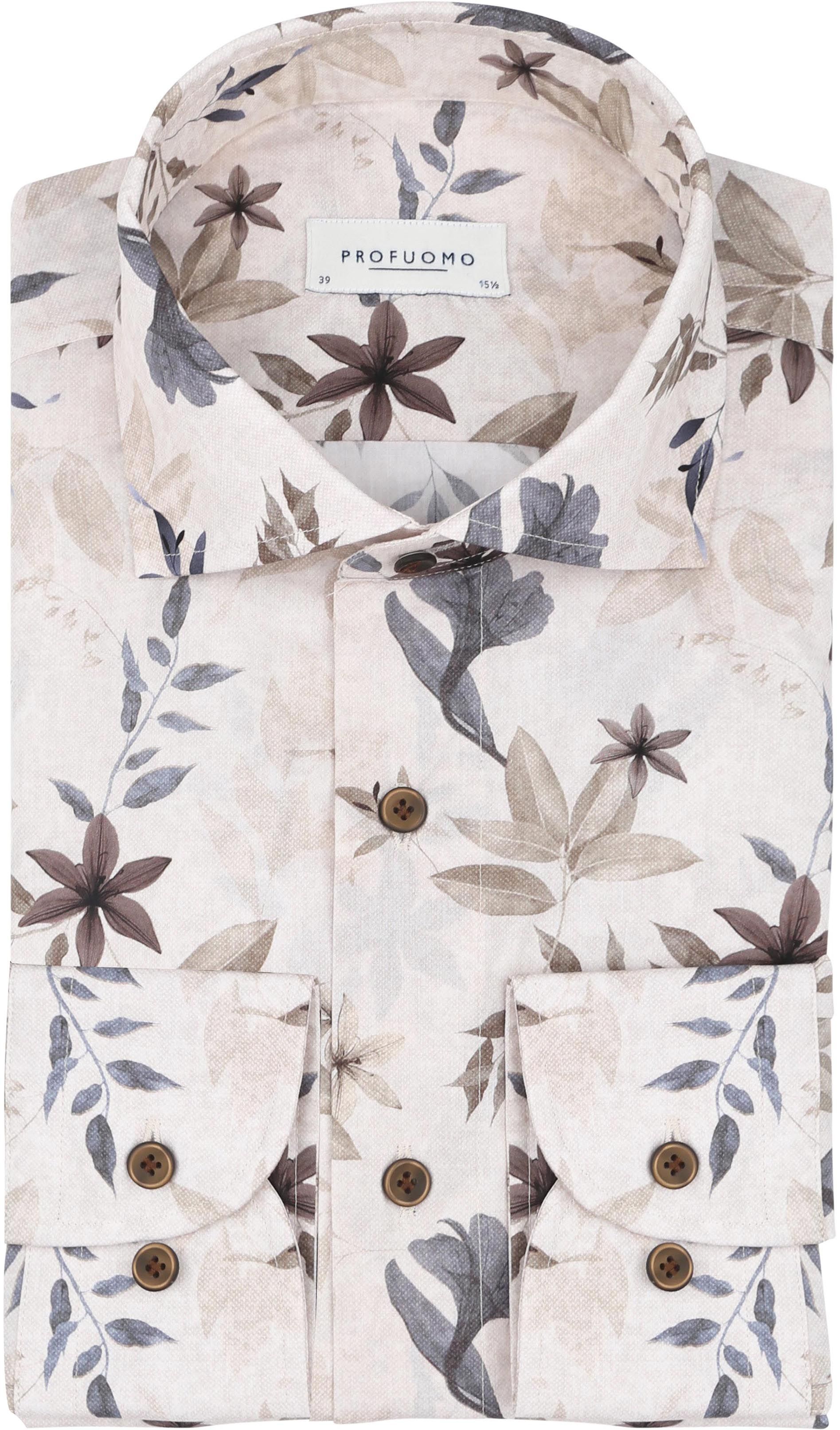 Profuomo Shirt Floral Print Beige order online | PPWH10016B-F | Suitable Lithuania