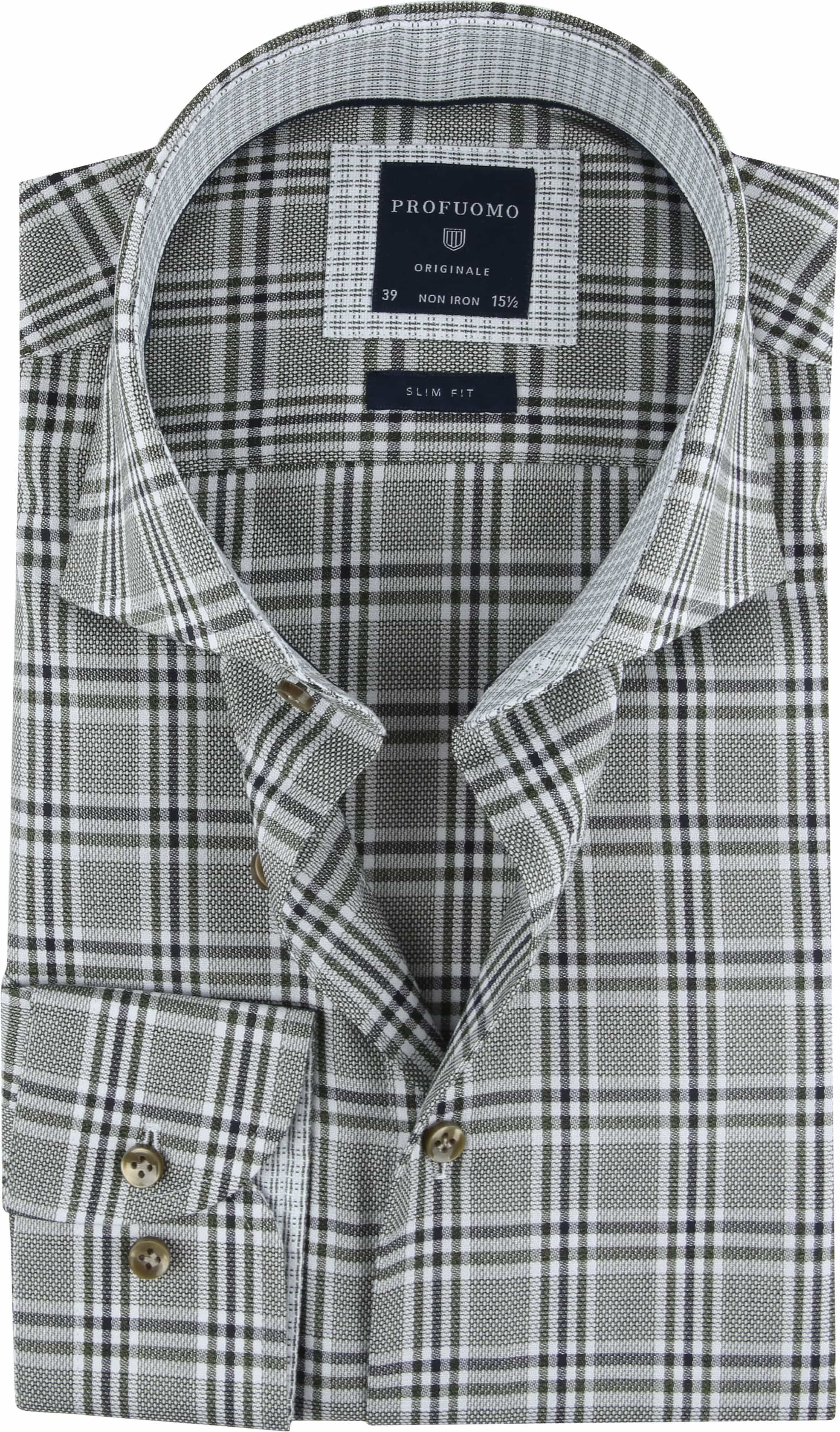 Profuomo Shirt Checkered Green Grey size 16