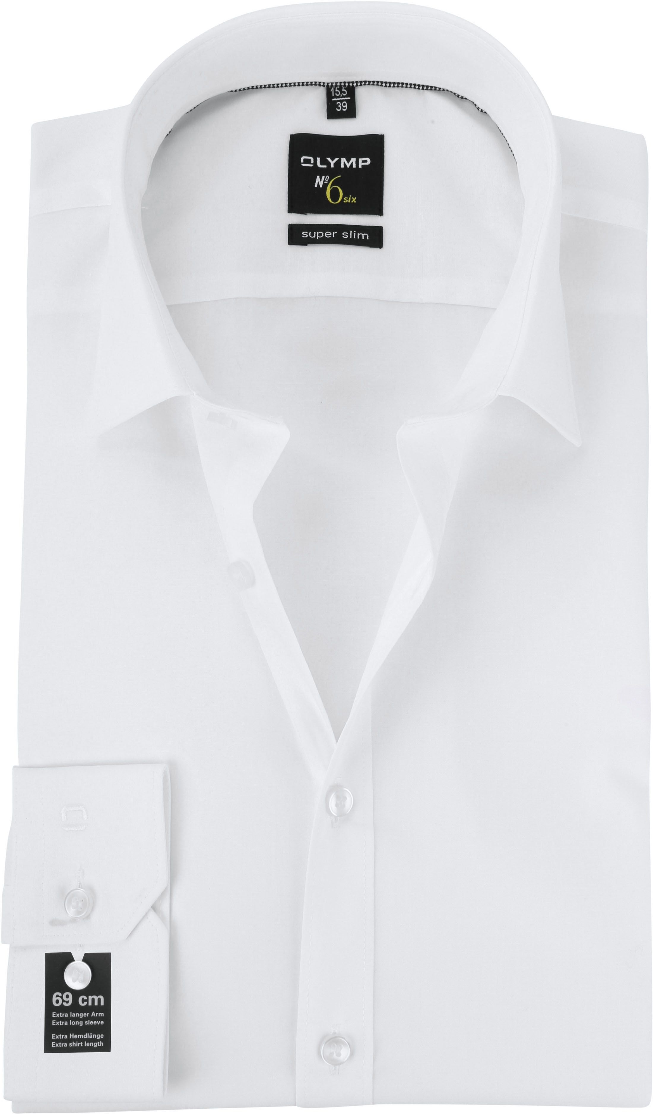 OLYMP No'6 six Shirt Skinny Fit Extra Long Sleeve White order online | 046669-00 | Suitable Lithuania