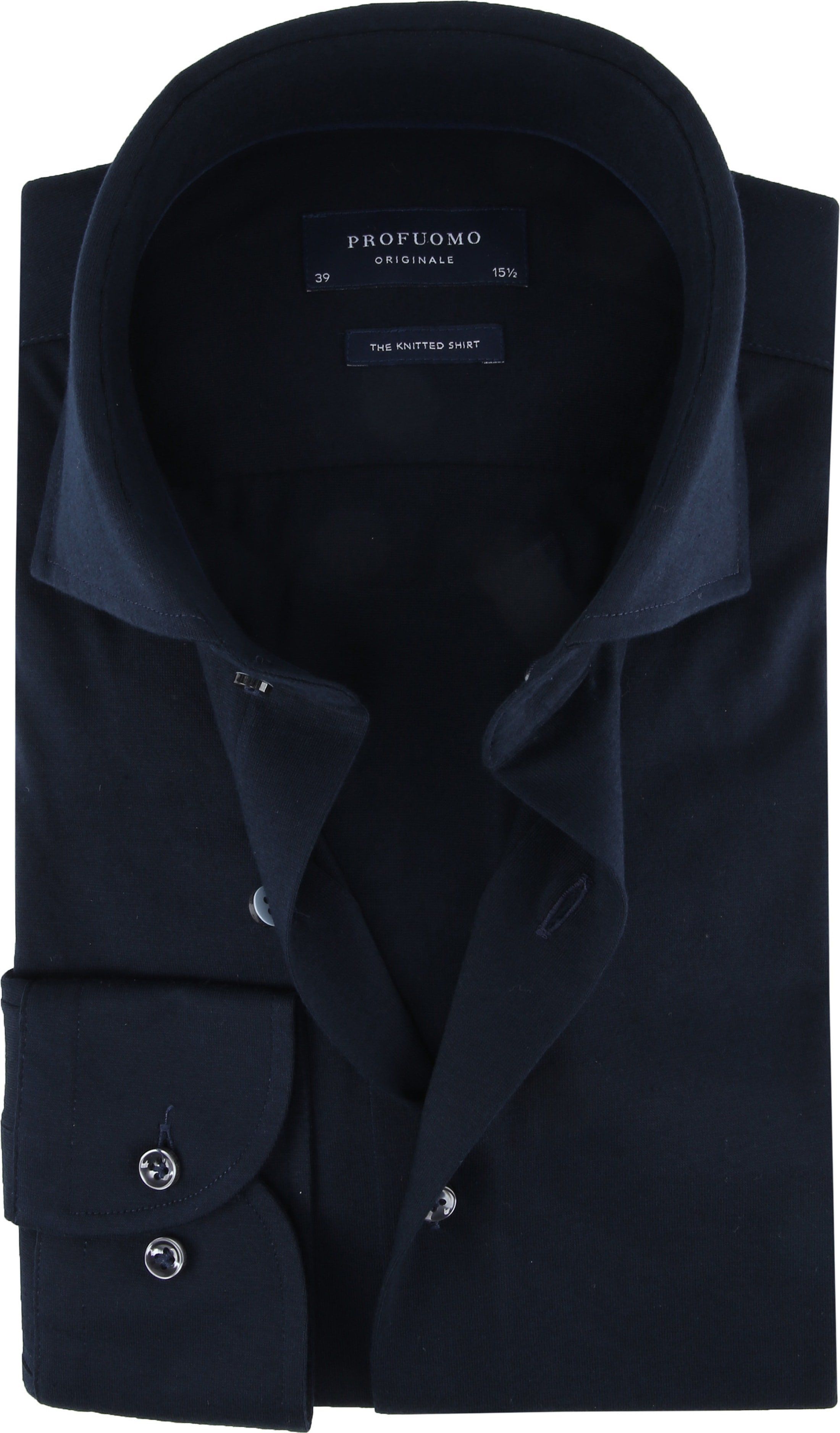 Profuomo Knitted Jersey Shirt Navy Dark Blue Blue size 17 1/2