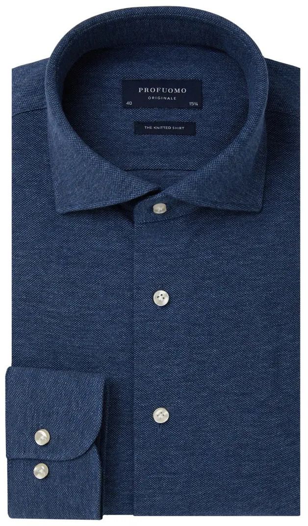 Profuomo Chemise Tricotée Indigo Bleu foncé Bleu taille 37