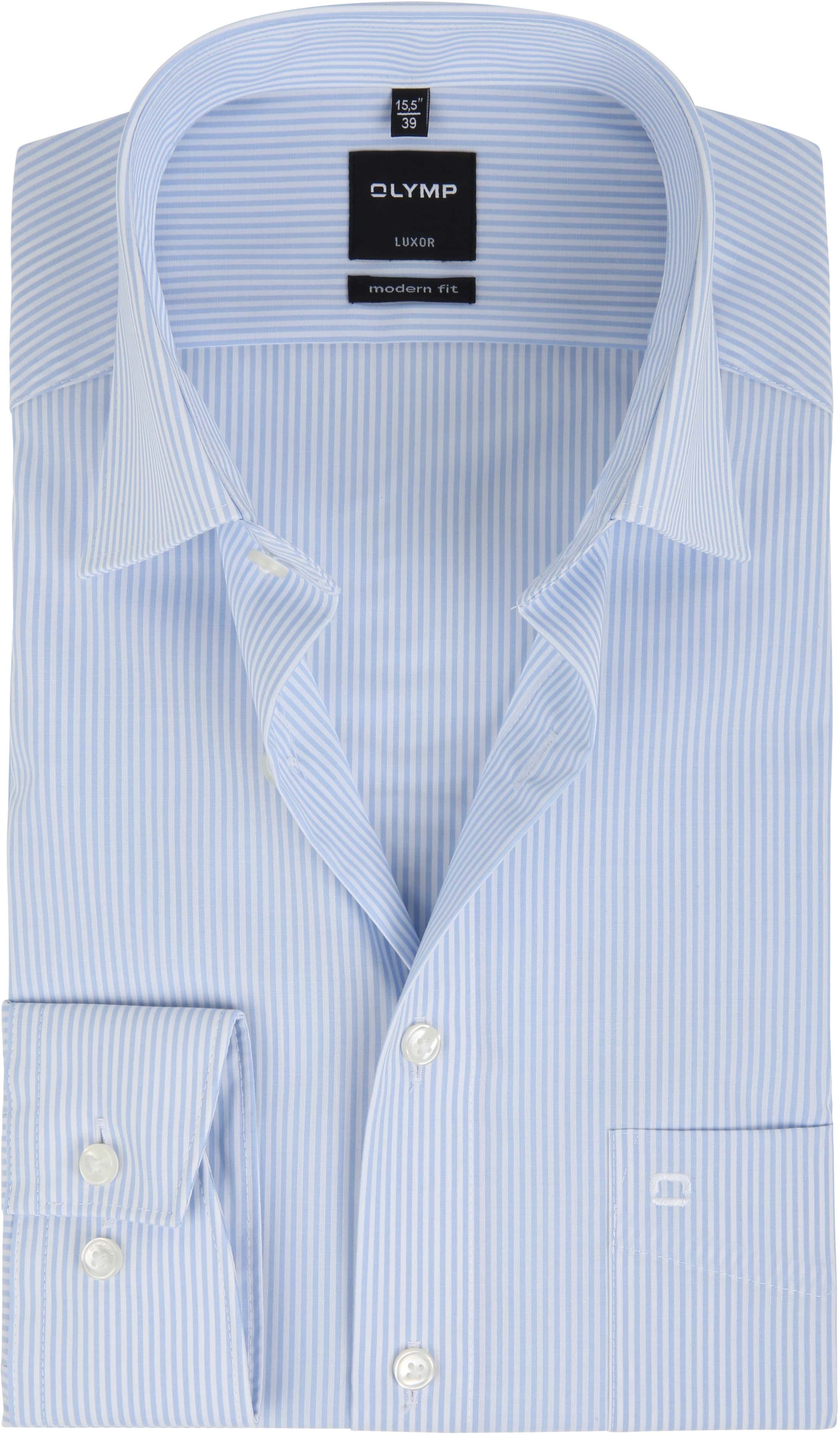 OLYMP Chemise Luxor Rayures Clair Bleu clair Bleu taille 39