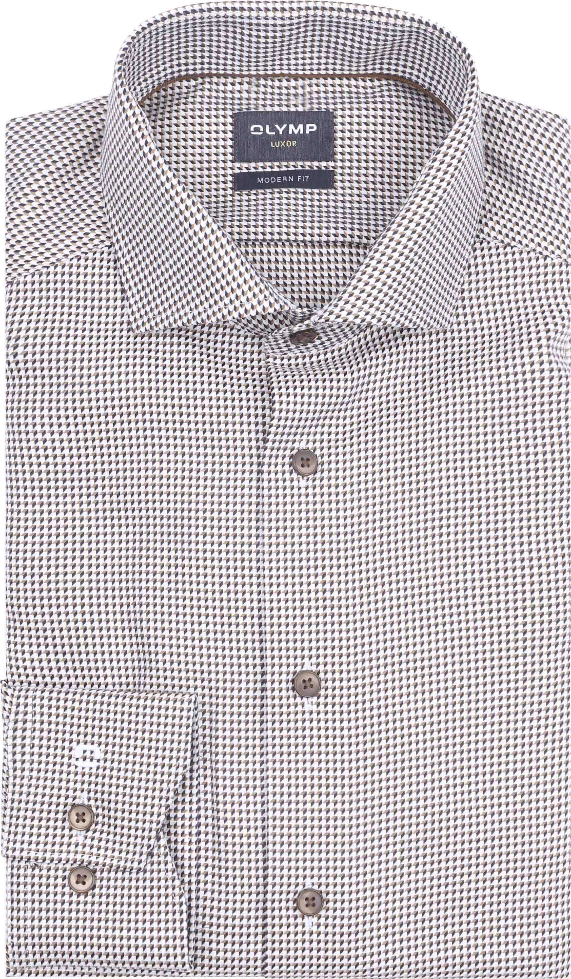 Olymp Luxor Shirt Print Structura Brown 129284-28 order online | Suitable