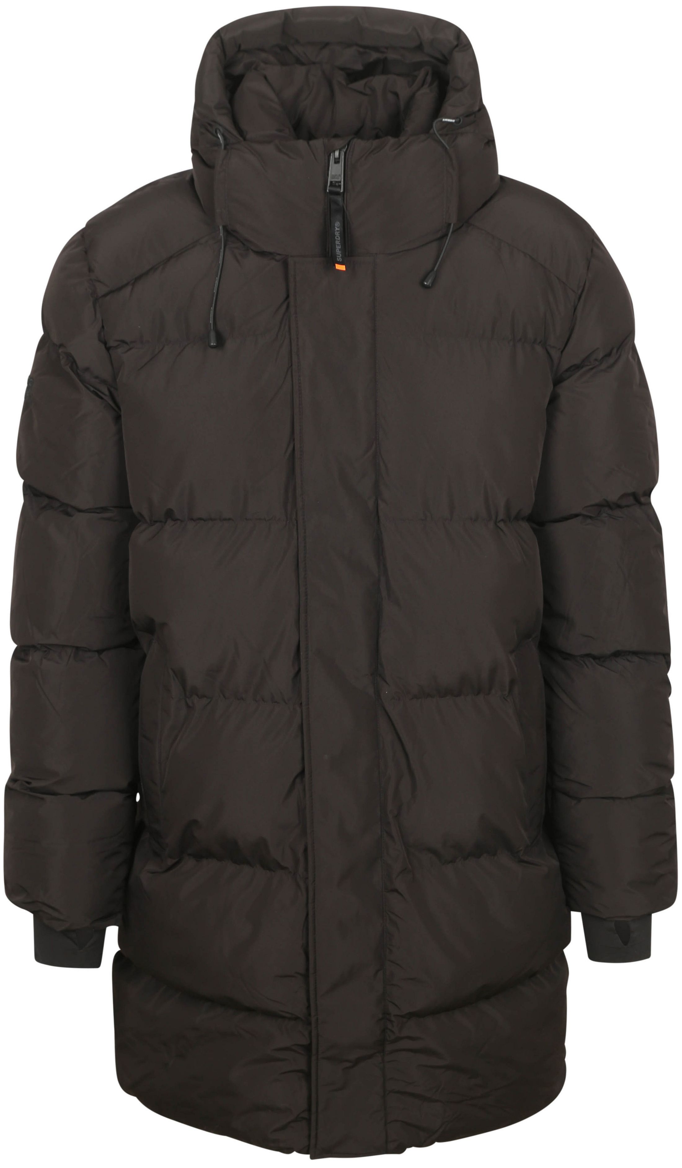 Superdry Long Puffer Jacket Hooded Black order online | Suitable