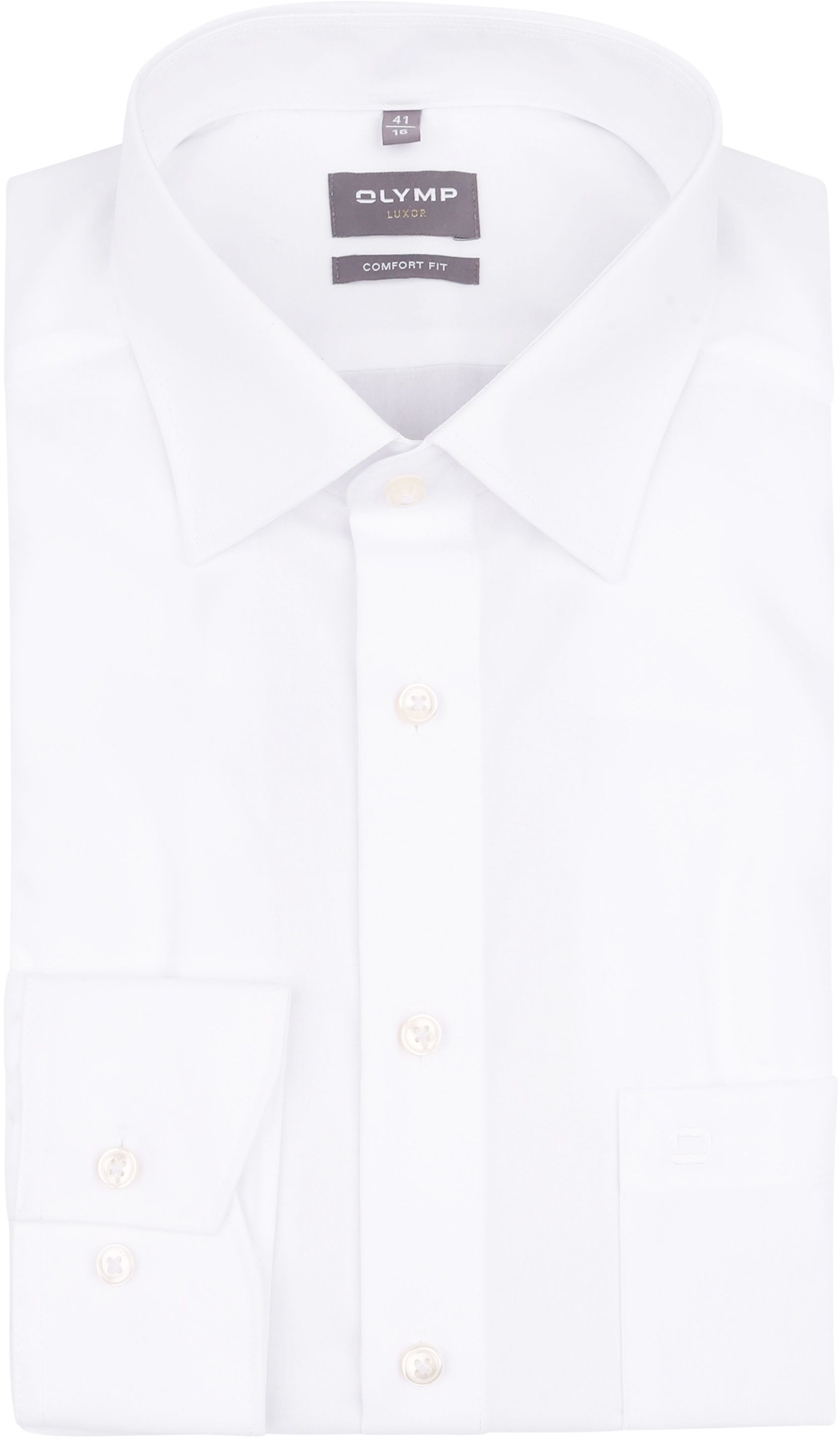 OLYMP Luxor Strijkvrij Shirt Comfort Fit Wit 025464-00