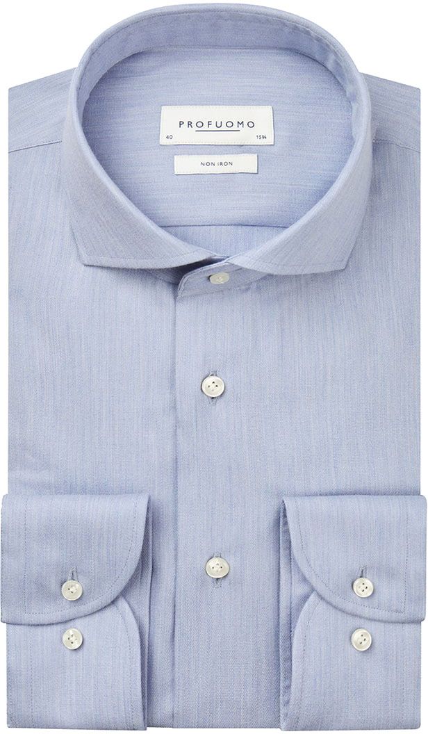 Profuomo Shirt SF Ironless Blue size 15