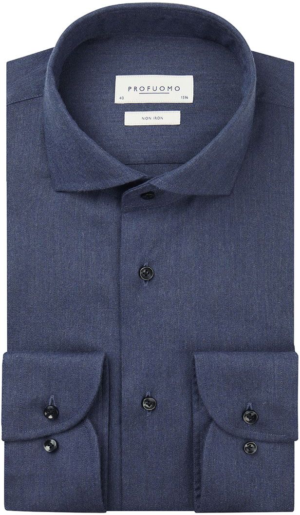 Profuomo Shirt SF Dark Ironless Blue Dark Blue size 15