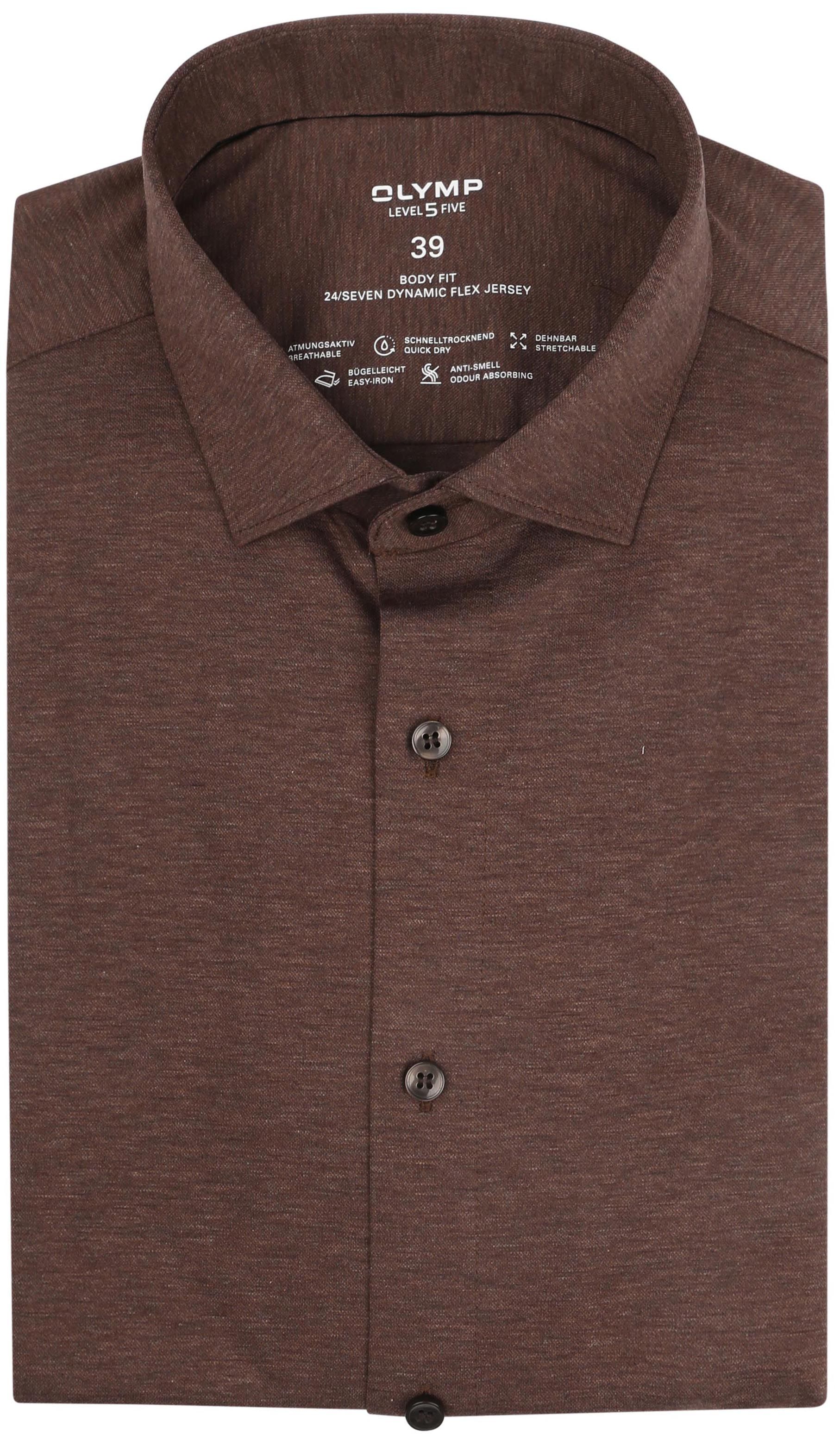 OLYMP Shirt Level 5 24/Seven Melange Brown size 45