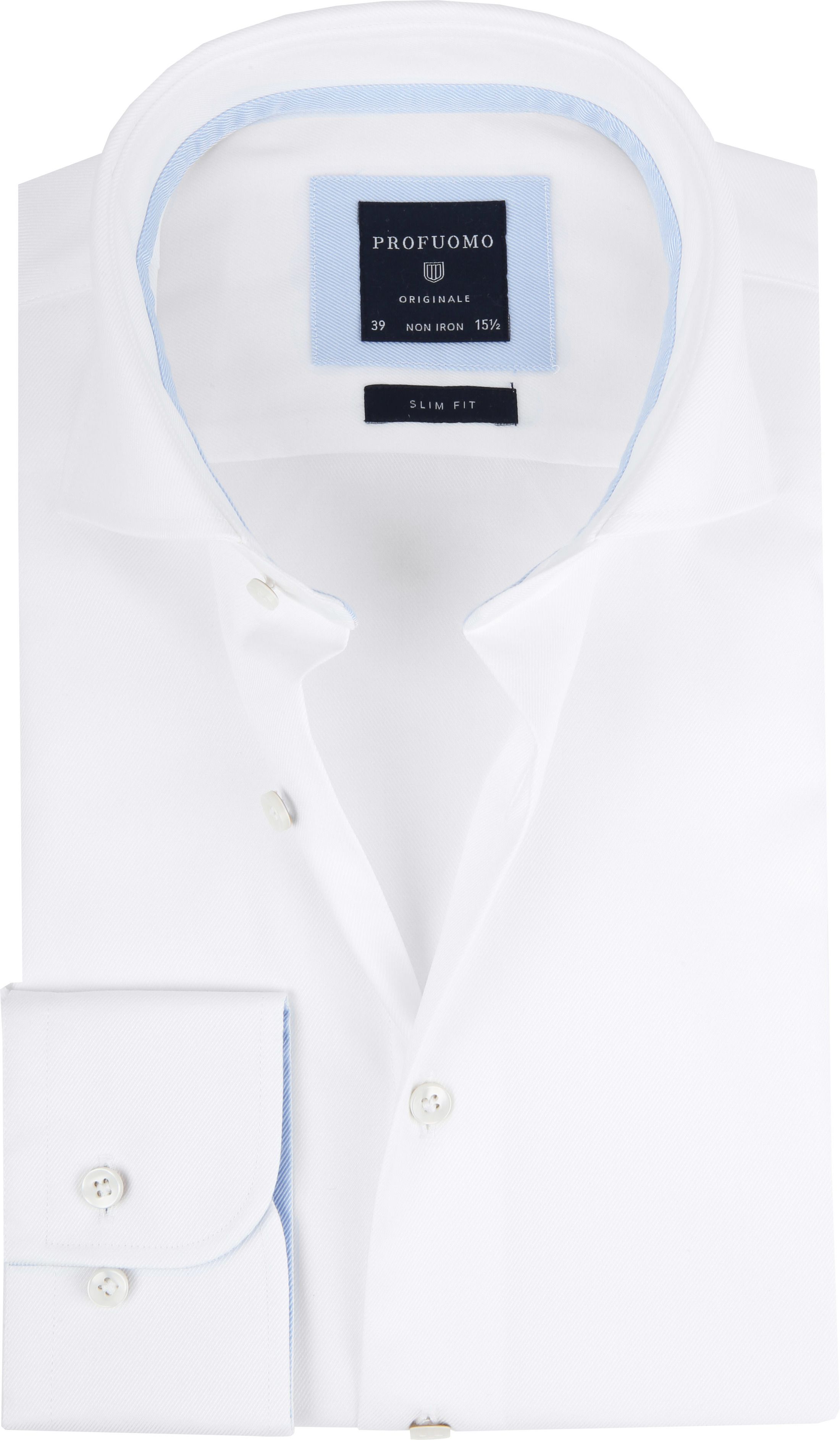 Profuomo Shirt White Blue Accent PP0H0A027