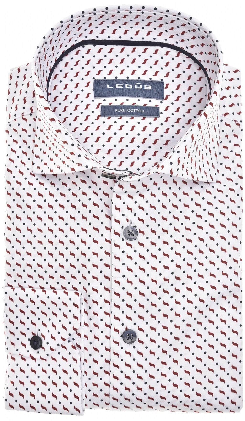 Ledub Shirt Print White Bordeaux  0142052-914196 order online | Suitable