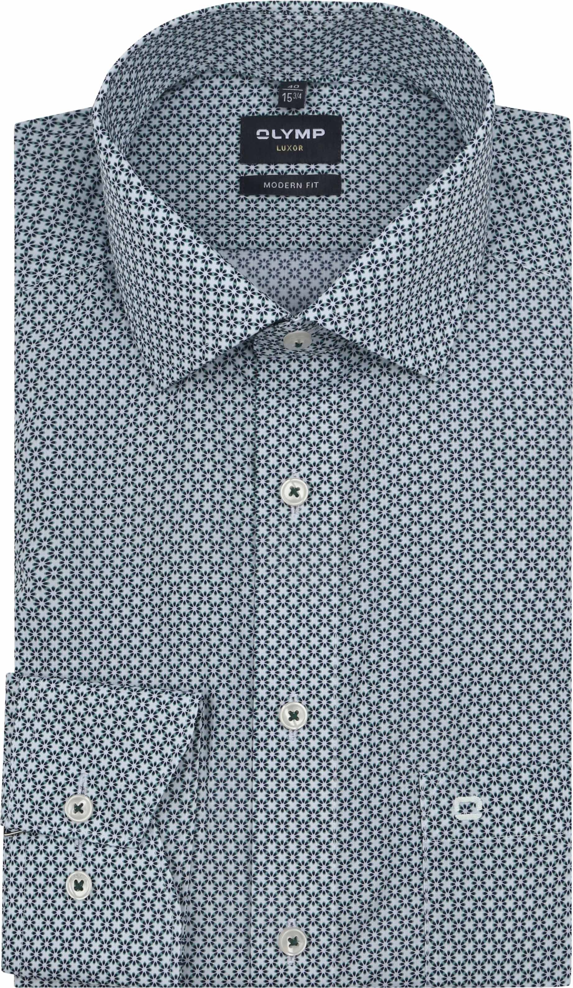 Olymp Luxor Shirt Floral Print Green 124164-45 order online | Suitable