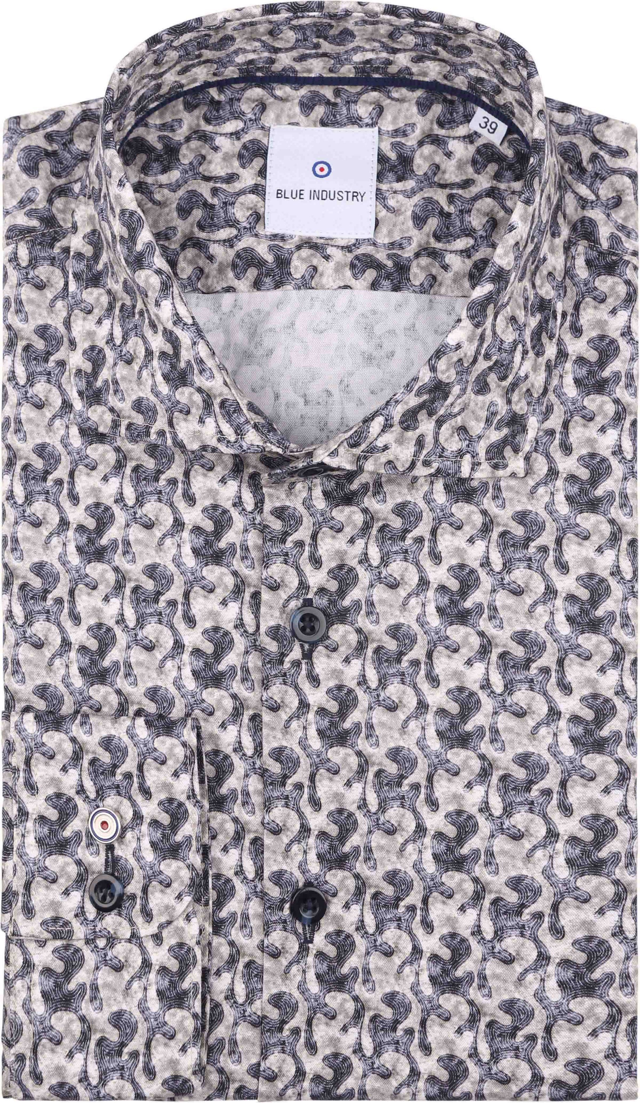 Blue Industry Chemise Impression Bleu commander en ligne | 3118.32-navy | Suitable Luxembourg