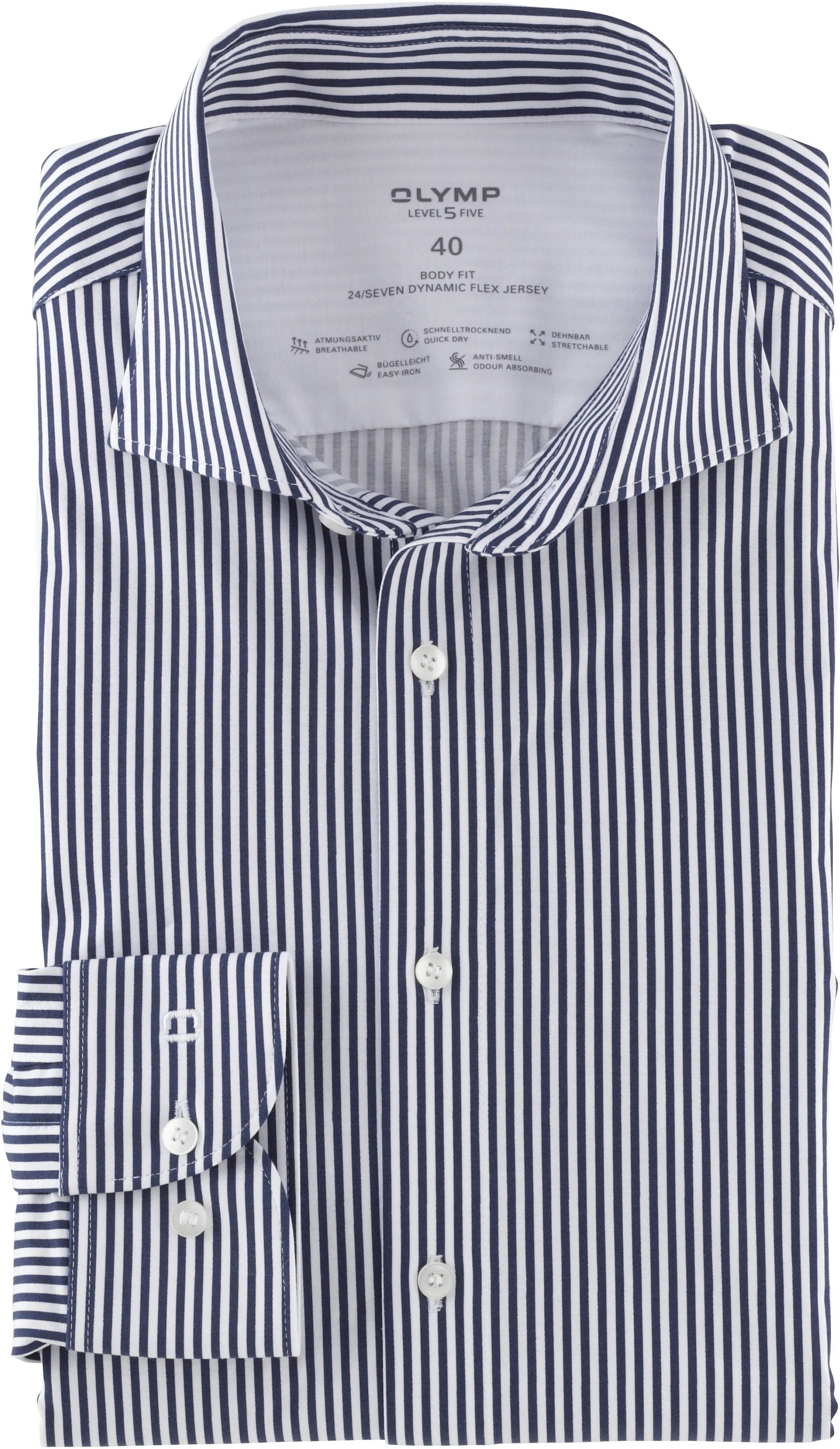 Olymp Level 5 24/seven Shirt Stripes Navy order online | 072964-18 | Suitable Finland