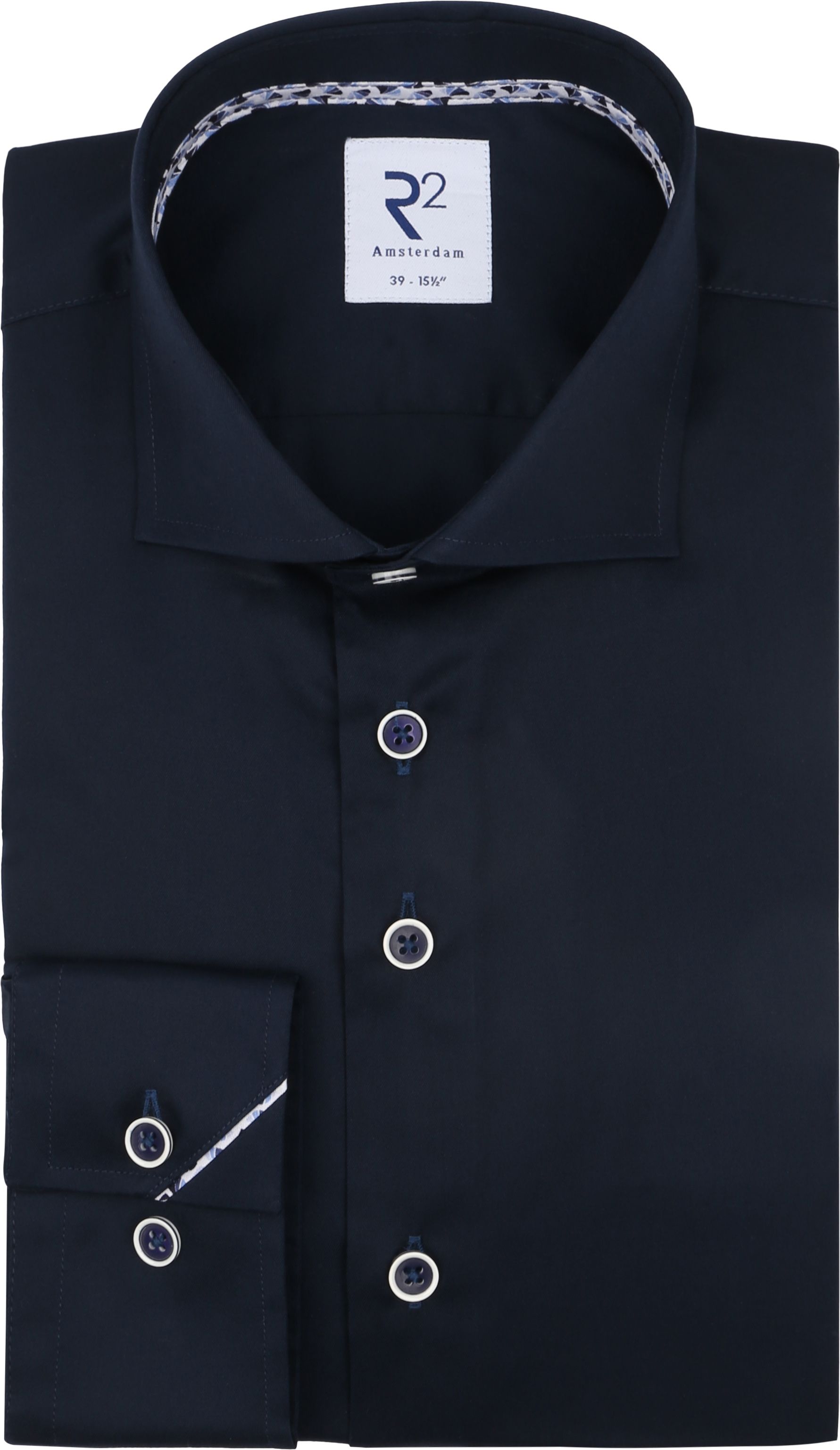R2 Overhemd Twill Navy NOS.TWILL.003/010-000010 kopen | Suitable