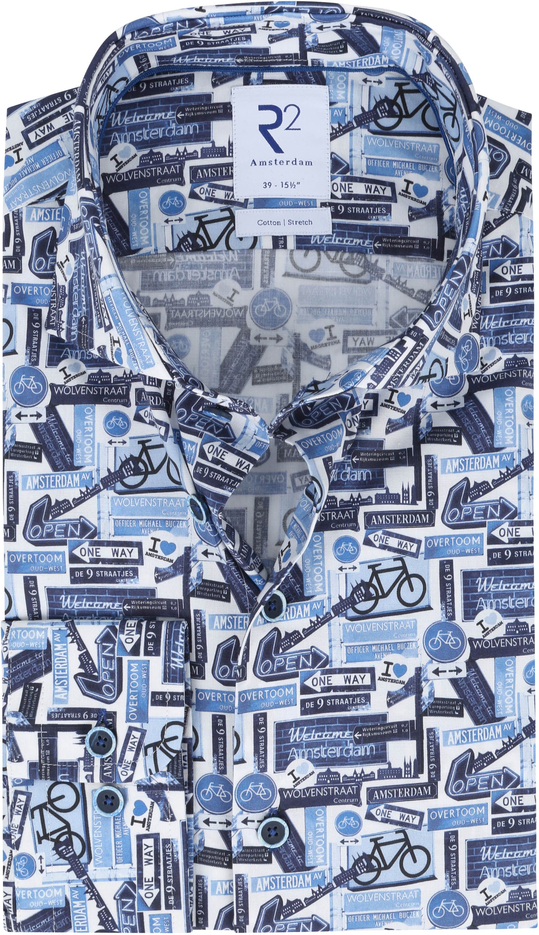 R2 Shirt Bikeprint Blue size 15