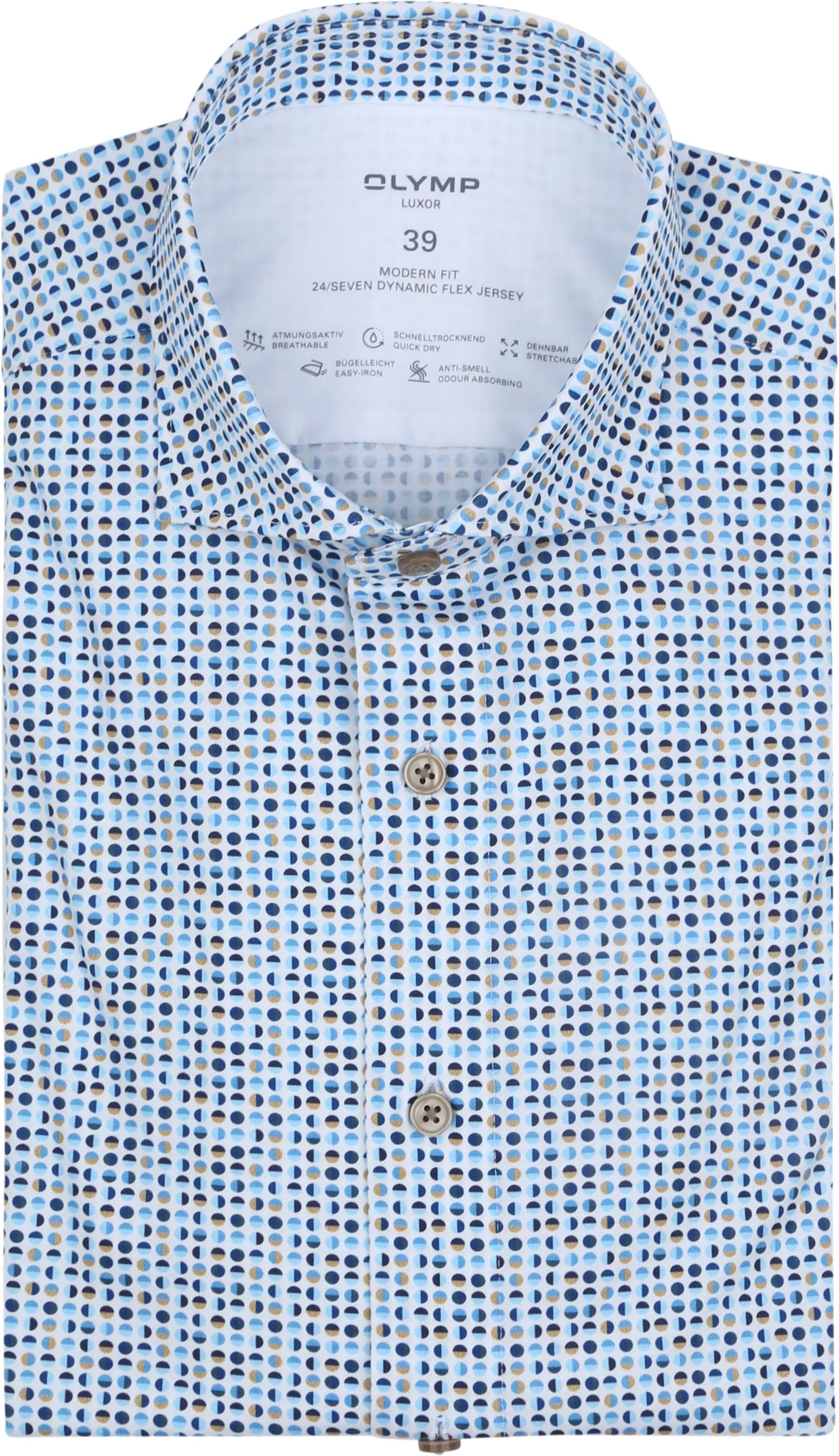 Olymp Luxor Shirt Circles Blue 122634-22 order online | Suitable