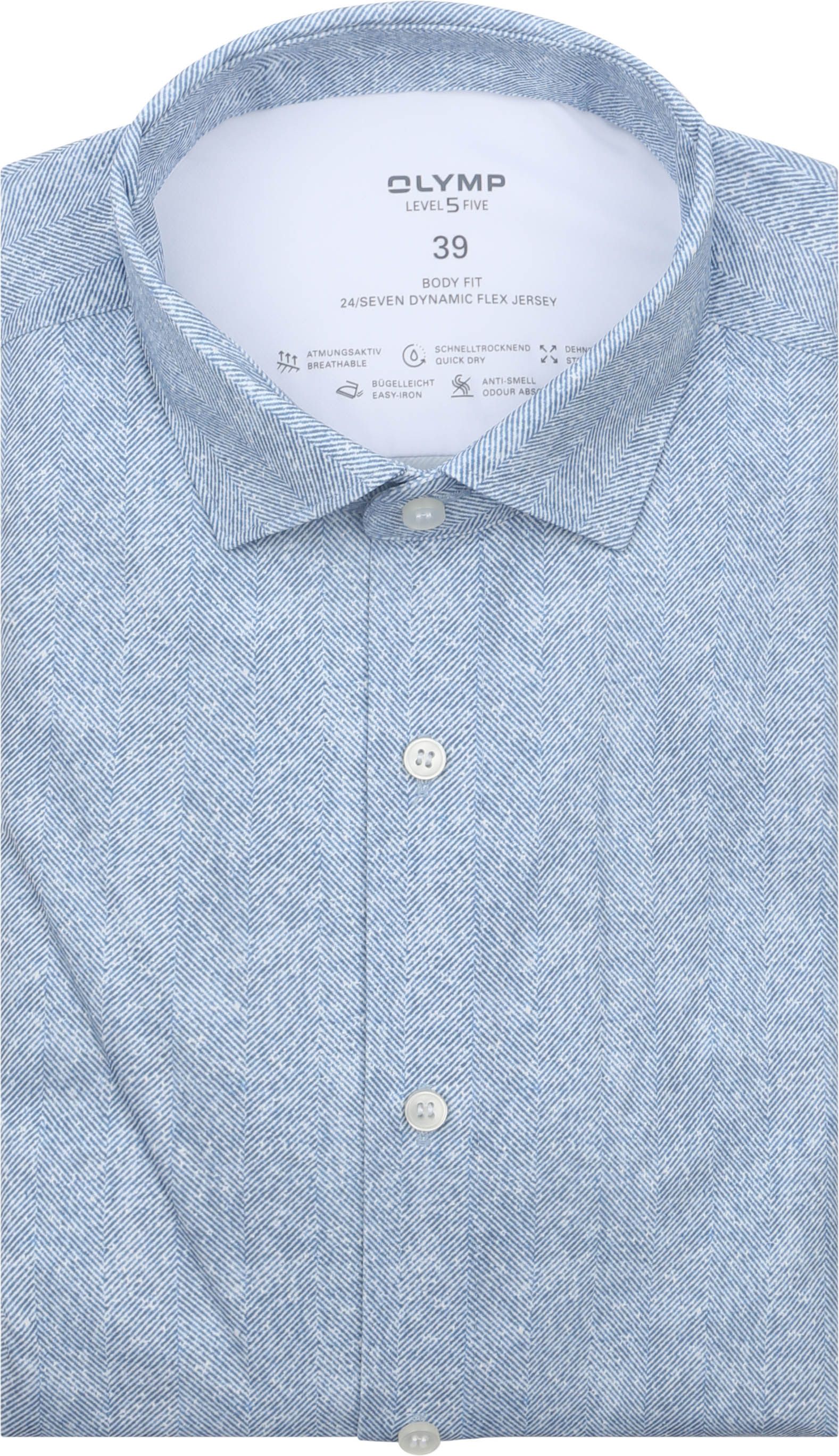 OLYMP Shirt Level 5 24/Seven Herringbone Blue order online | 201284-13 | Suitable Lithuania