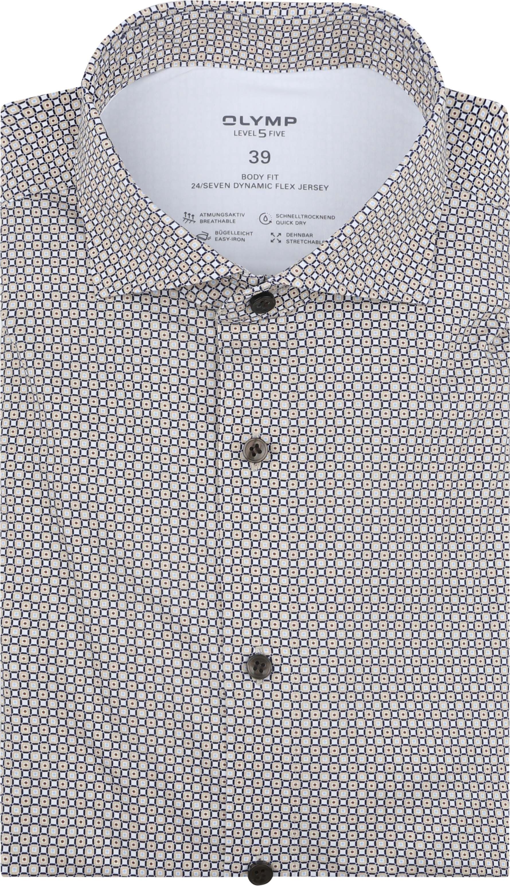 Olymp Level 5 Shirt Print Beige 219654-22 order online | Suitable