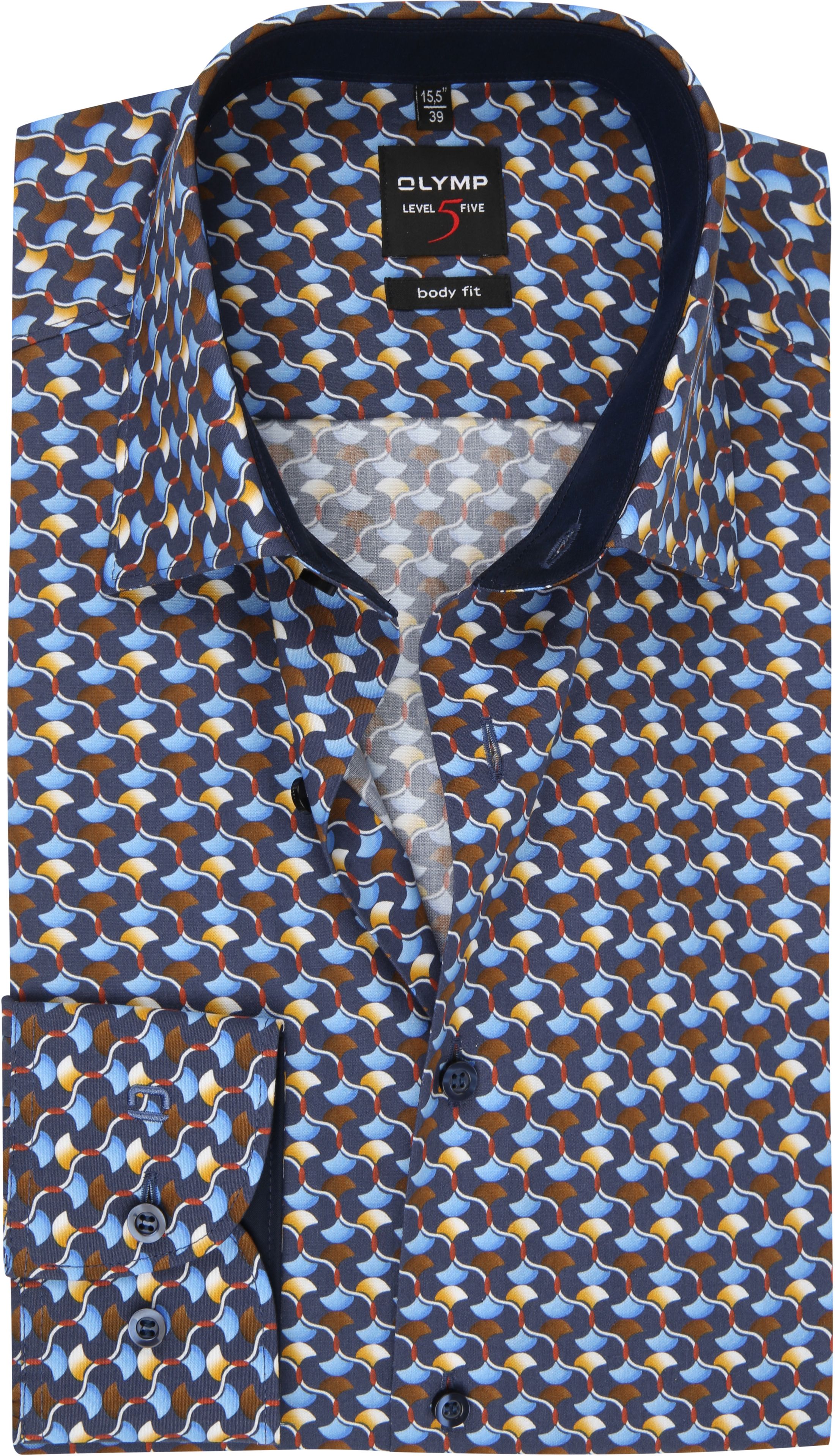 OLYMP Level 5 Body Fit Shirt Design Blue 206464-53 order online | Suitable