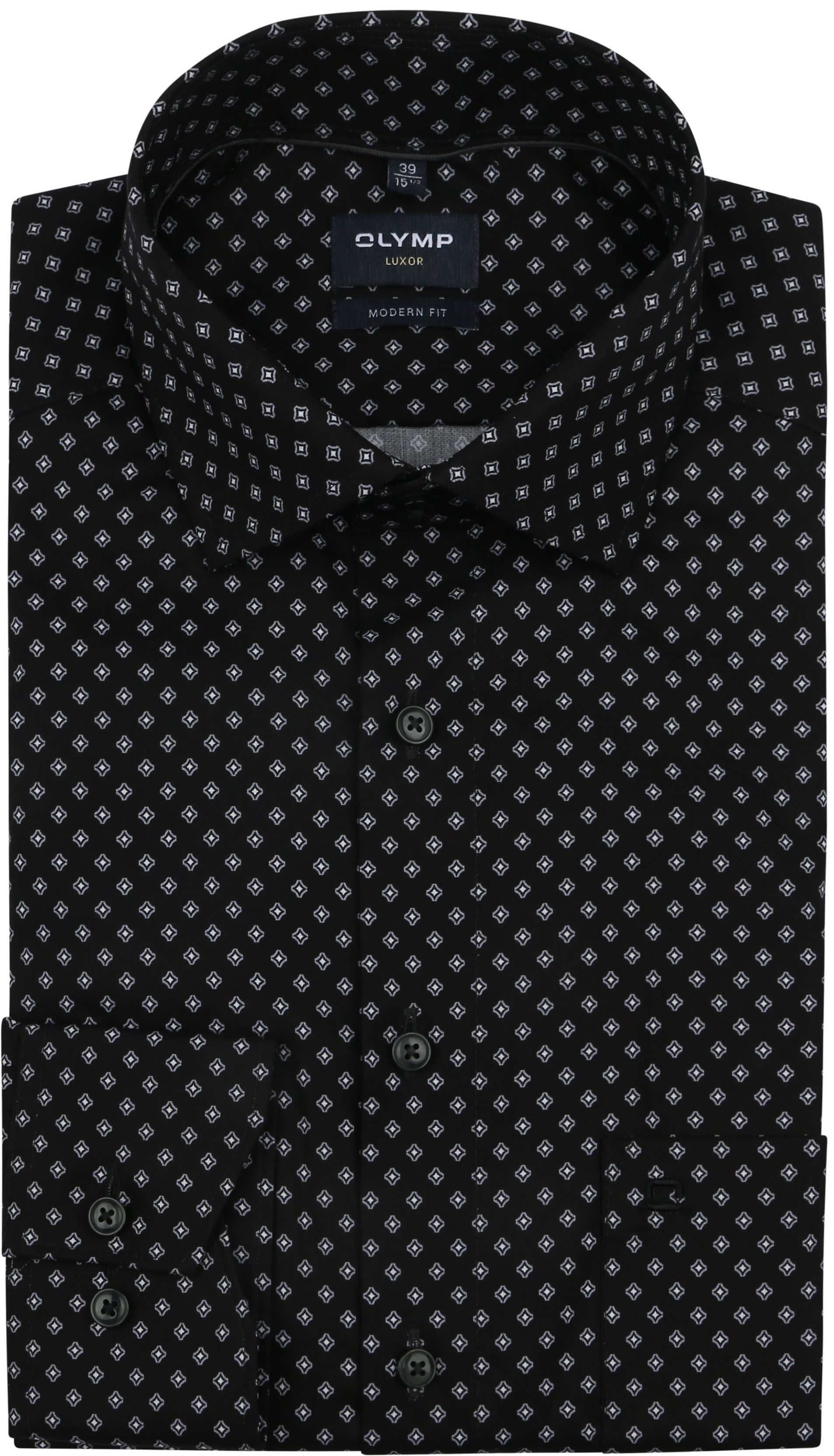Olymp Luxor Shirt Print Black 123164-68 order online | Suitable