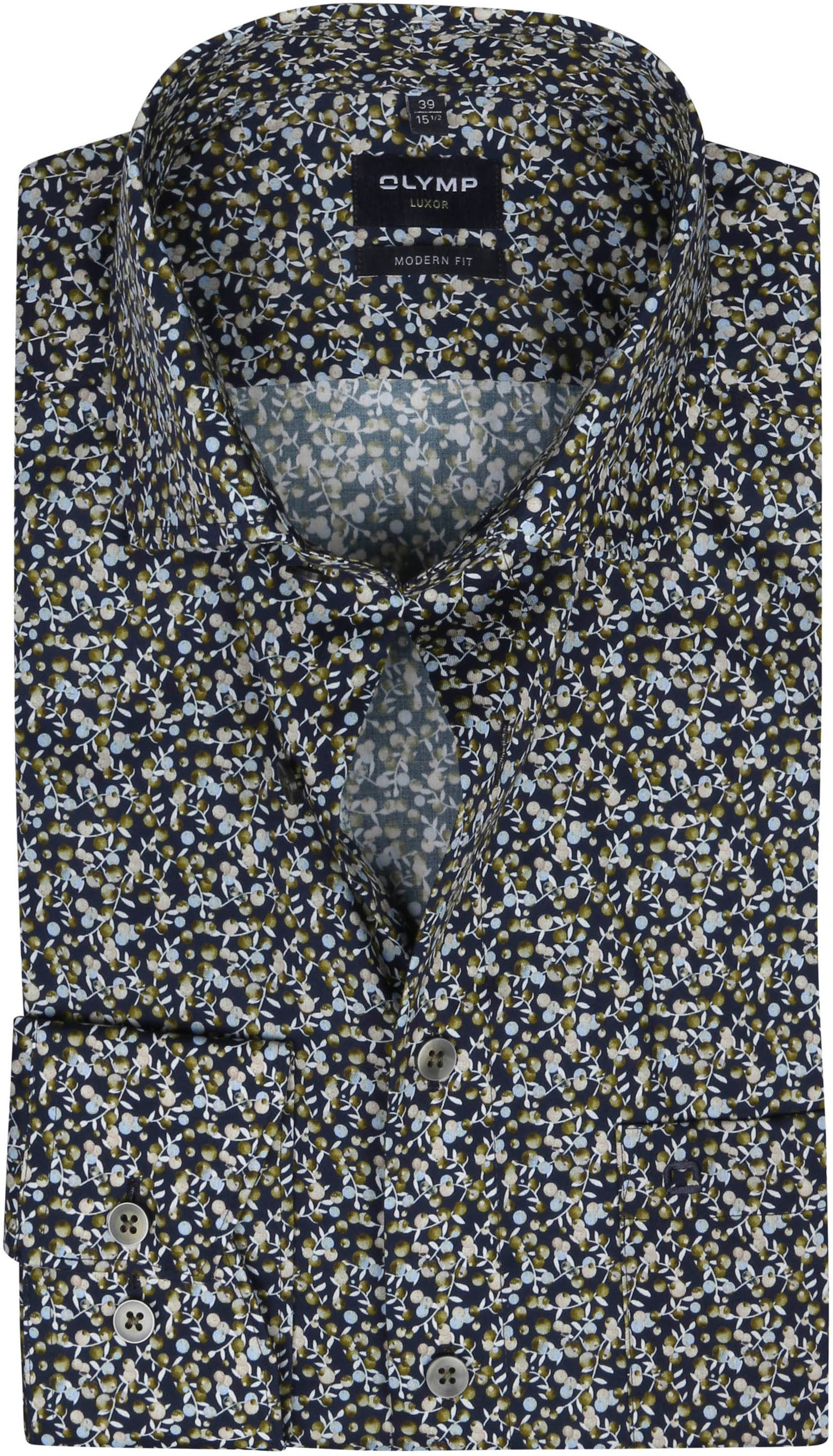 OLYMP Luxor MF Shirt Floral Print Dark Blue 131224-46 order online | Suitable