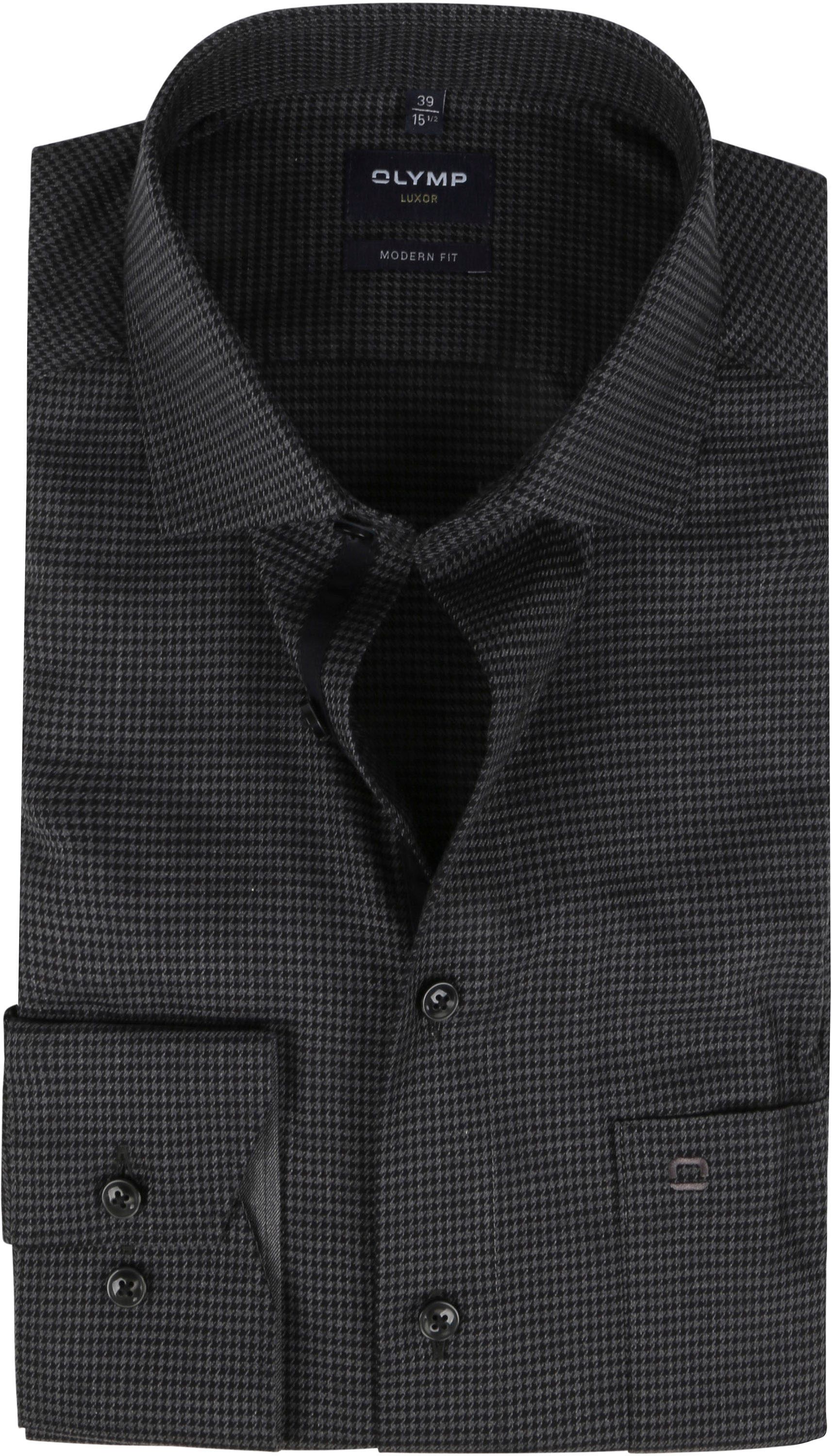 Olymp Luxor Shirt Pied De Poule Black 127024-68 order online | Suitable